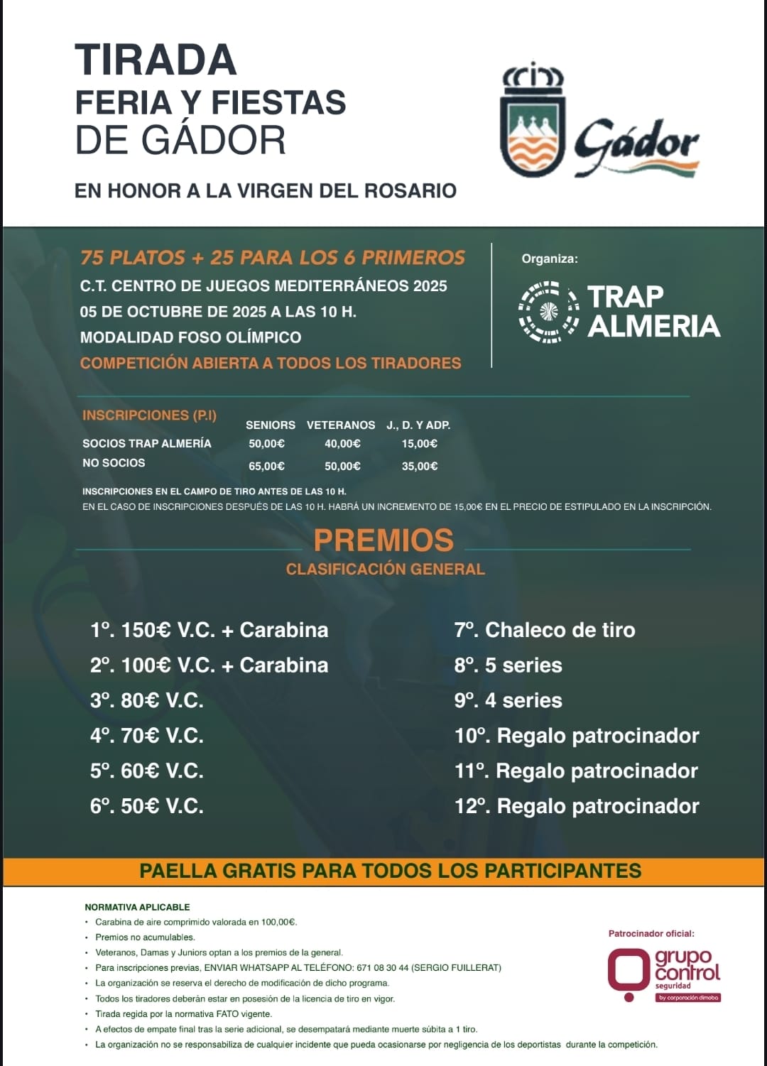 Tirada al Plato F.O. Feria y Fiestas en Gádor (Almería).