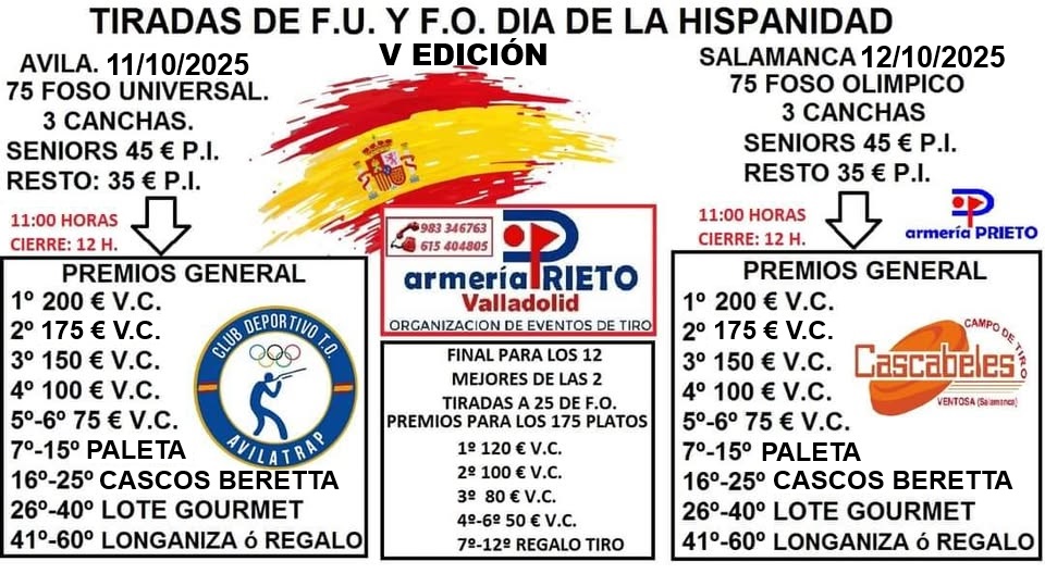Tirada al Plato F.U. Día de la Hispanidad en el Campo de Tiro El Fresnillo (Ávila).