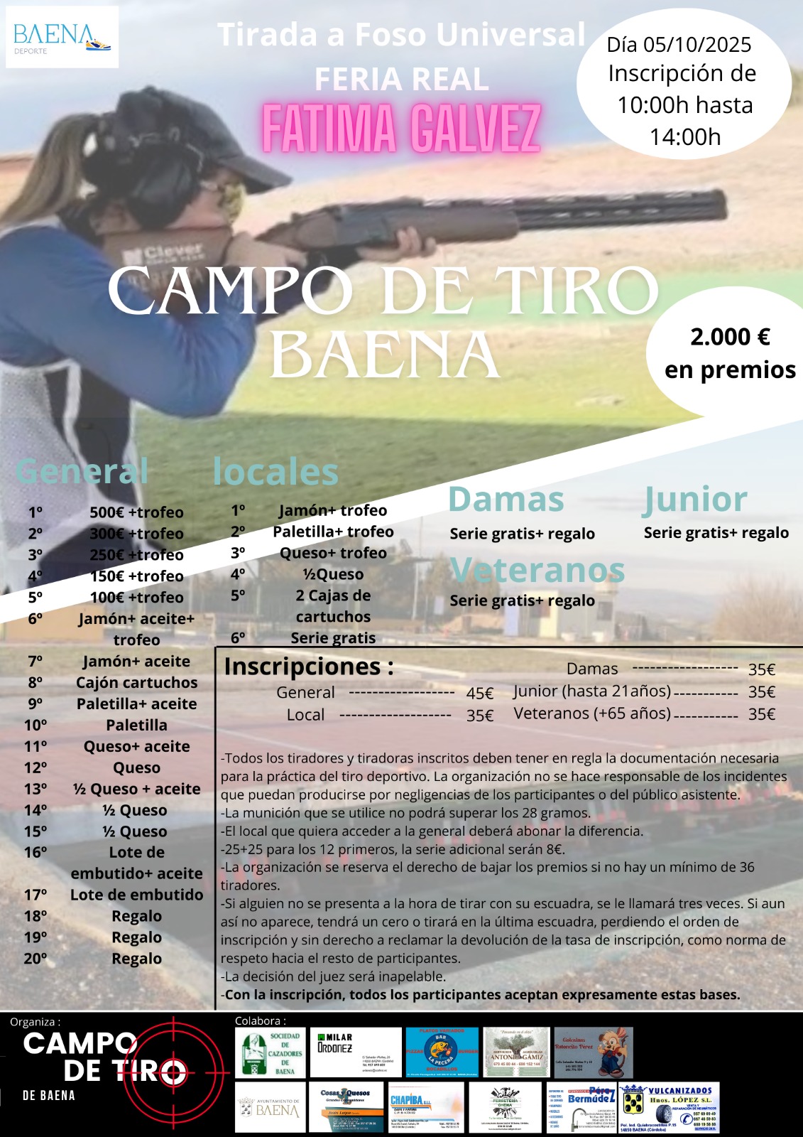 Tirada al Plato F.U. en el campo de Tiro de Baena (Córdoba).