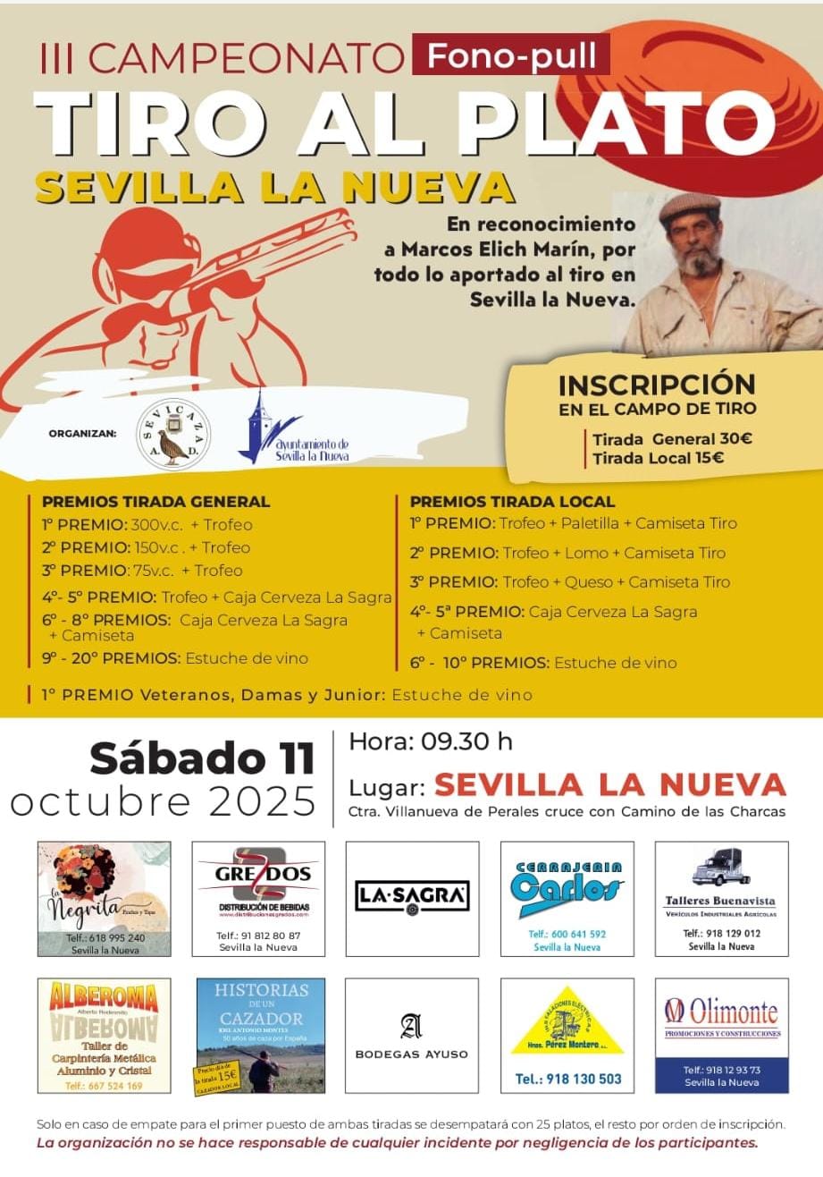 III Tirada al Plato ROBOT en Sevilla la Nueva (Madrid).