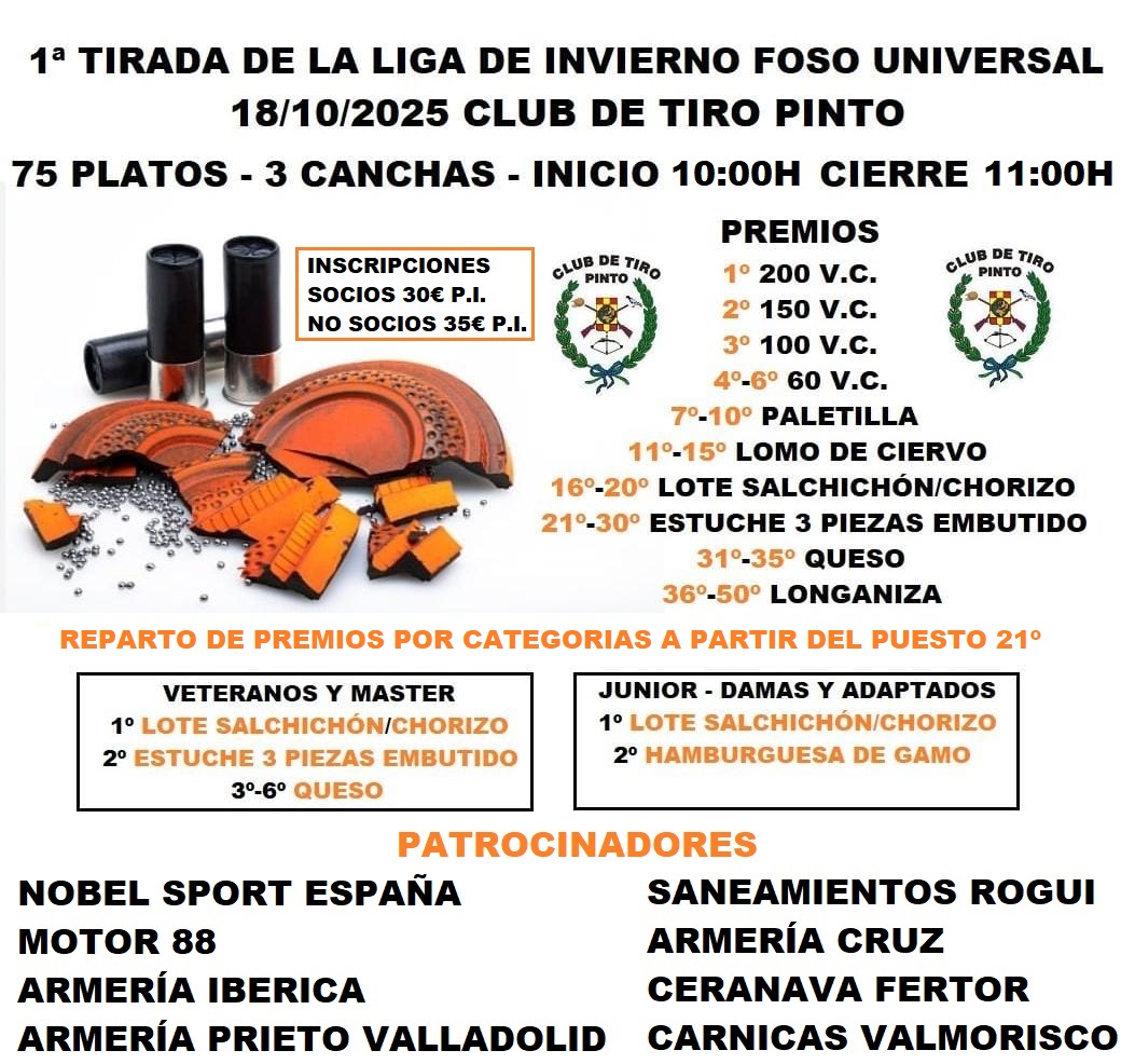 1ª Tirada de Liga de Invierno F.U. en el Club de Tiro Pinto (Madrid).
