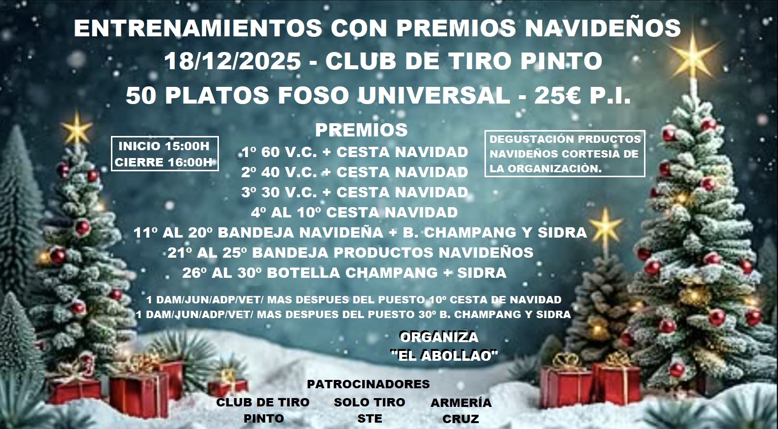 Entrenamientos con Premios Navideños F.U. «El Abollao» en el Club de Tiro de Pinto (Madrid).