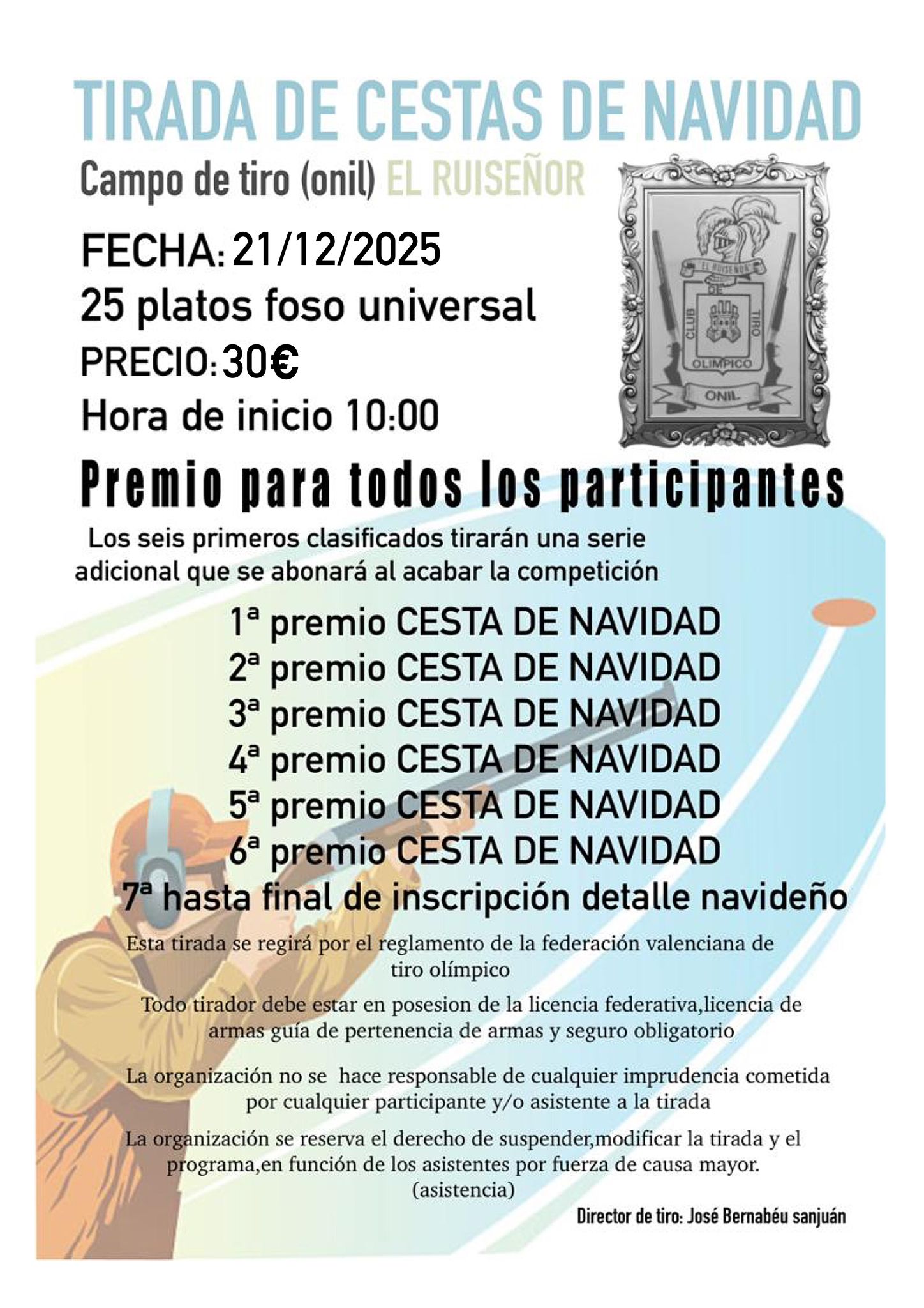 Tirada de Cestas de Navidad F.U. en el Campo de Tiro El Ruiseñor en Onil (Alicante).