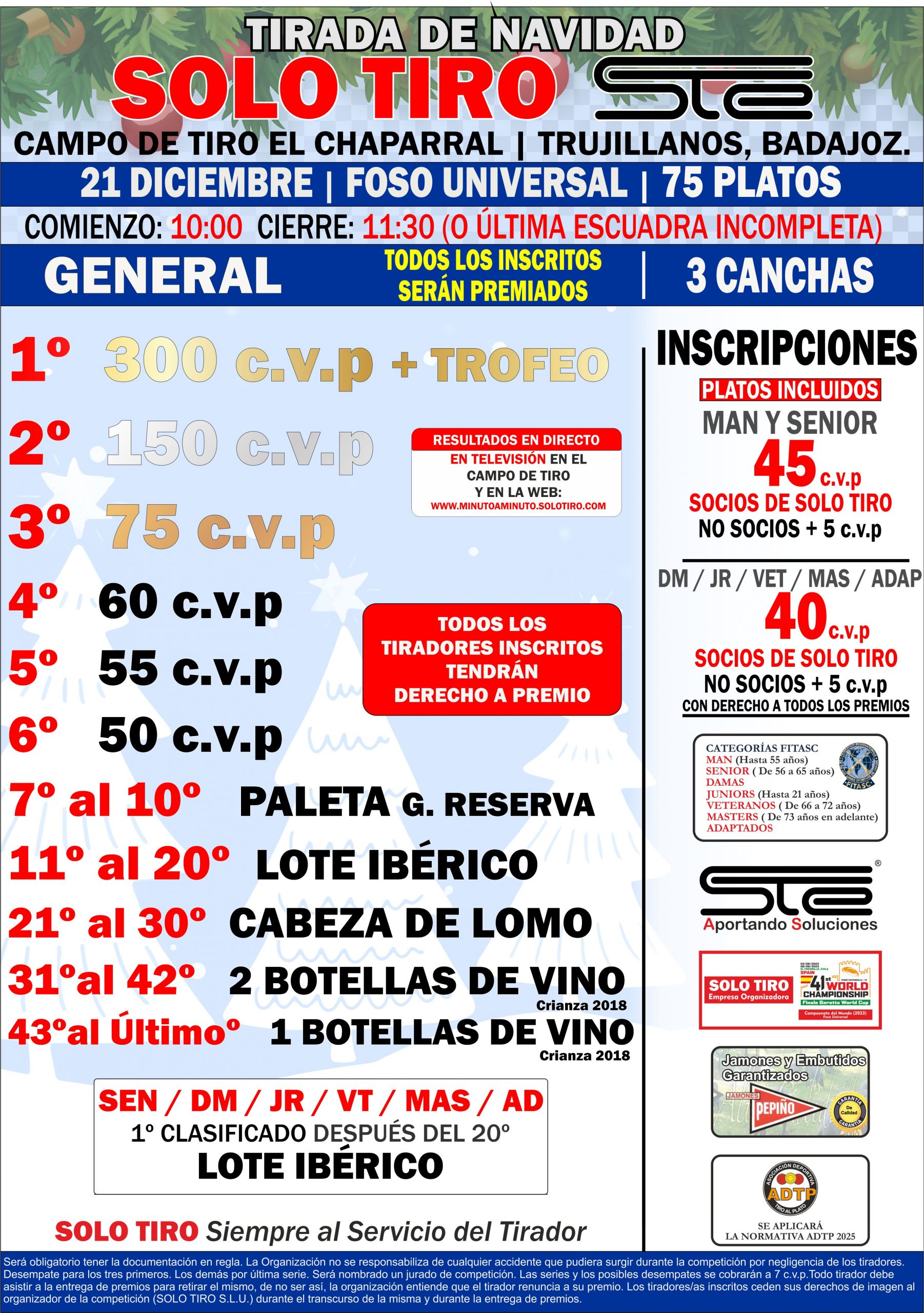 Gran Tirada de Navidad SOLO TIRO en Trujillanos, Badajoz.