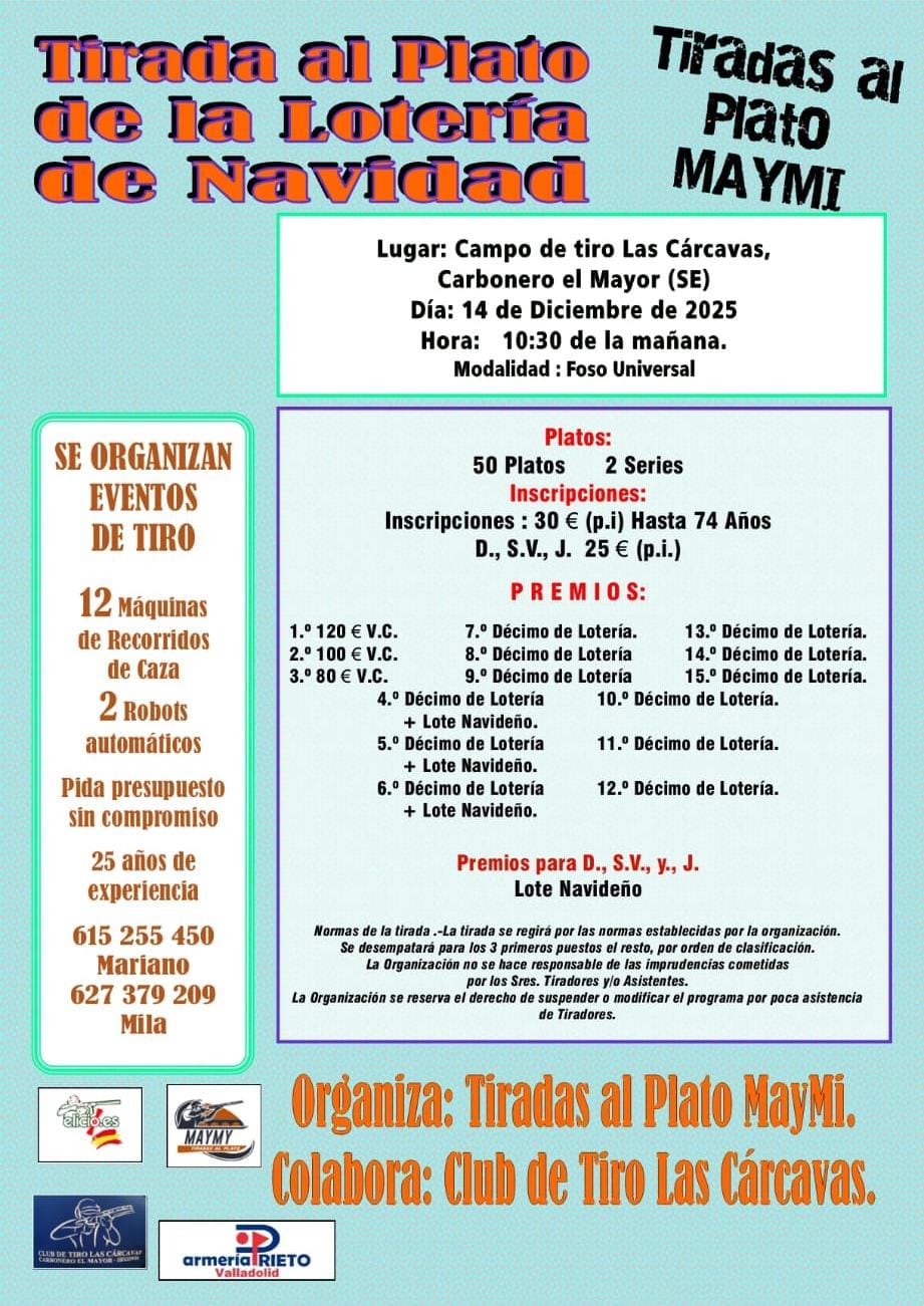 Tirada de la Loteria F.U. en el Campo de Tiro Las Carcavas en Carbonero el Mayor (Segovia).