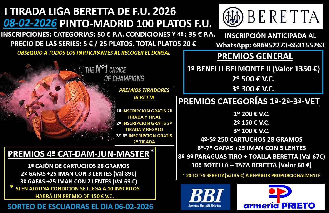 1ª Tirada Liga Beretta F.U. en el Club de Tiro de Pinto (Madrid).