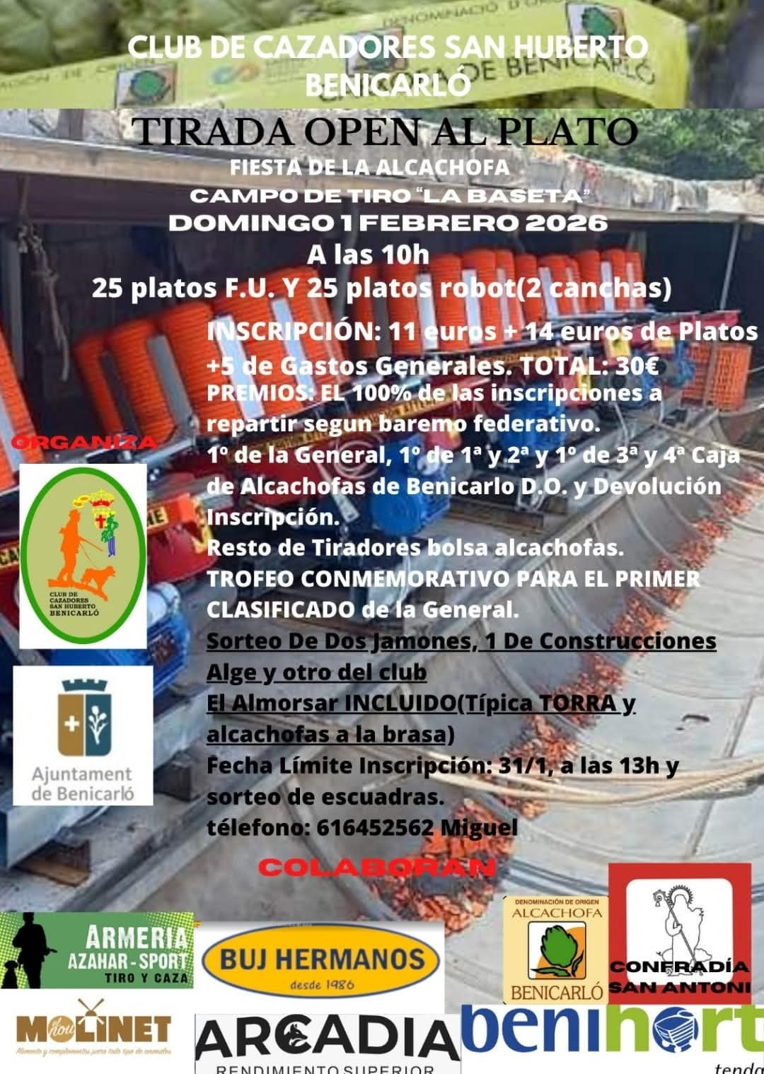 Tirada al Plato F.U. + Robot en el Campo de Tiro La Baseta en Benicarló (Castellón).