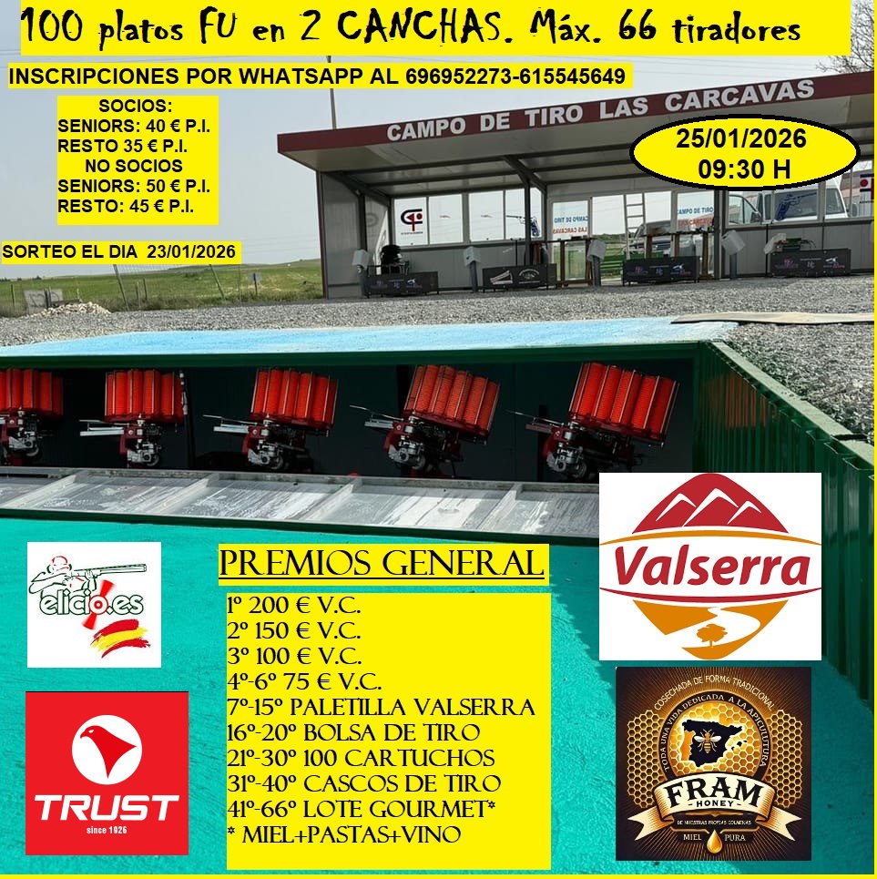 Tirada al Plato F.U. en el Campo de Tiro Las Carcavas en Carbonero el Mayor (Segovia).