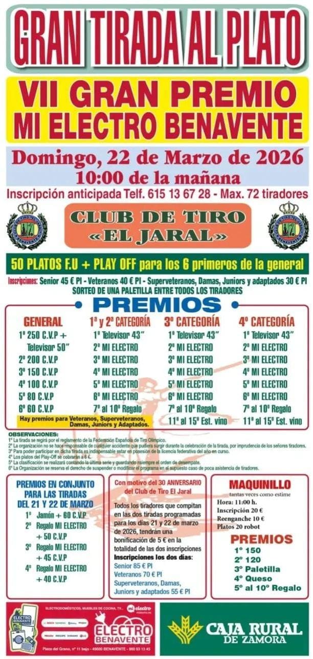 VII Gran Premio Mi Electro Benavente F.U. en el Club de Tiro El Jaral en Benavente (Zamora).