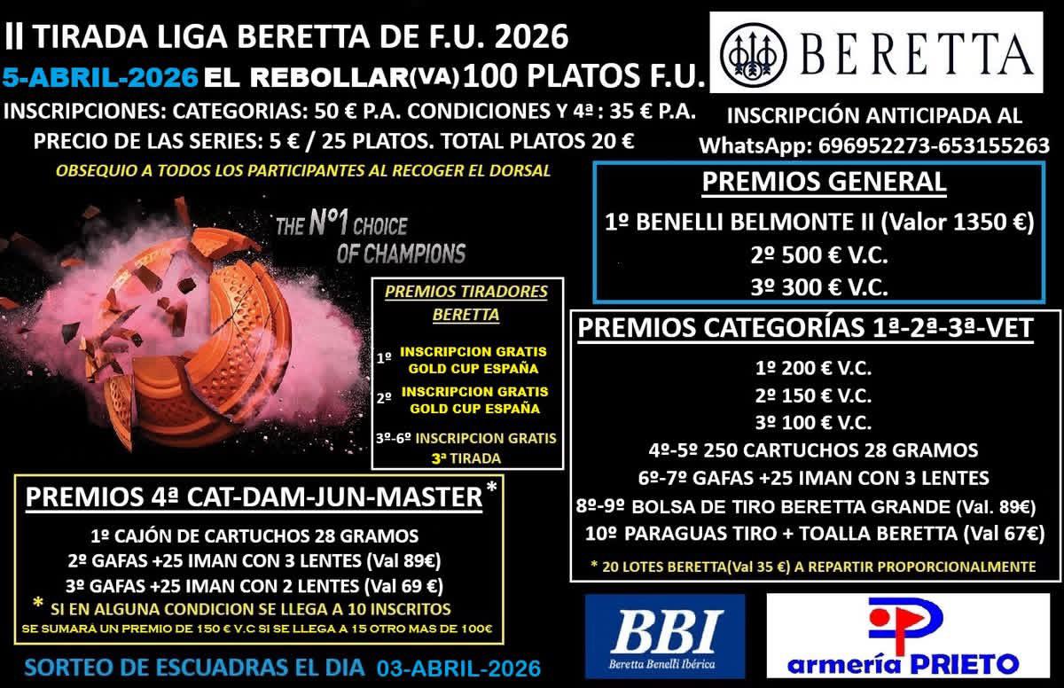 II Tirada Liga Beretta F.U. en el Campo de Tiro El Rebollar (Valladolid).