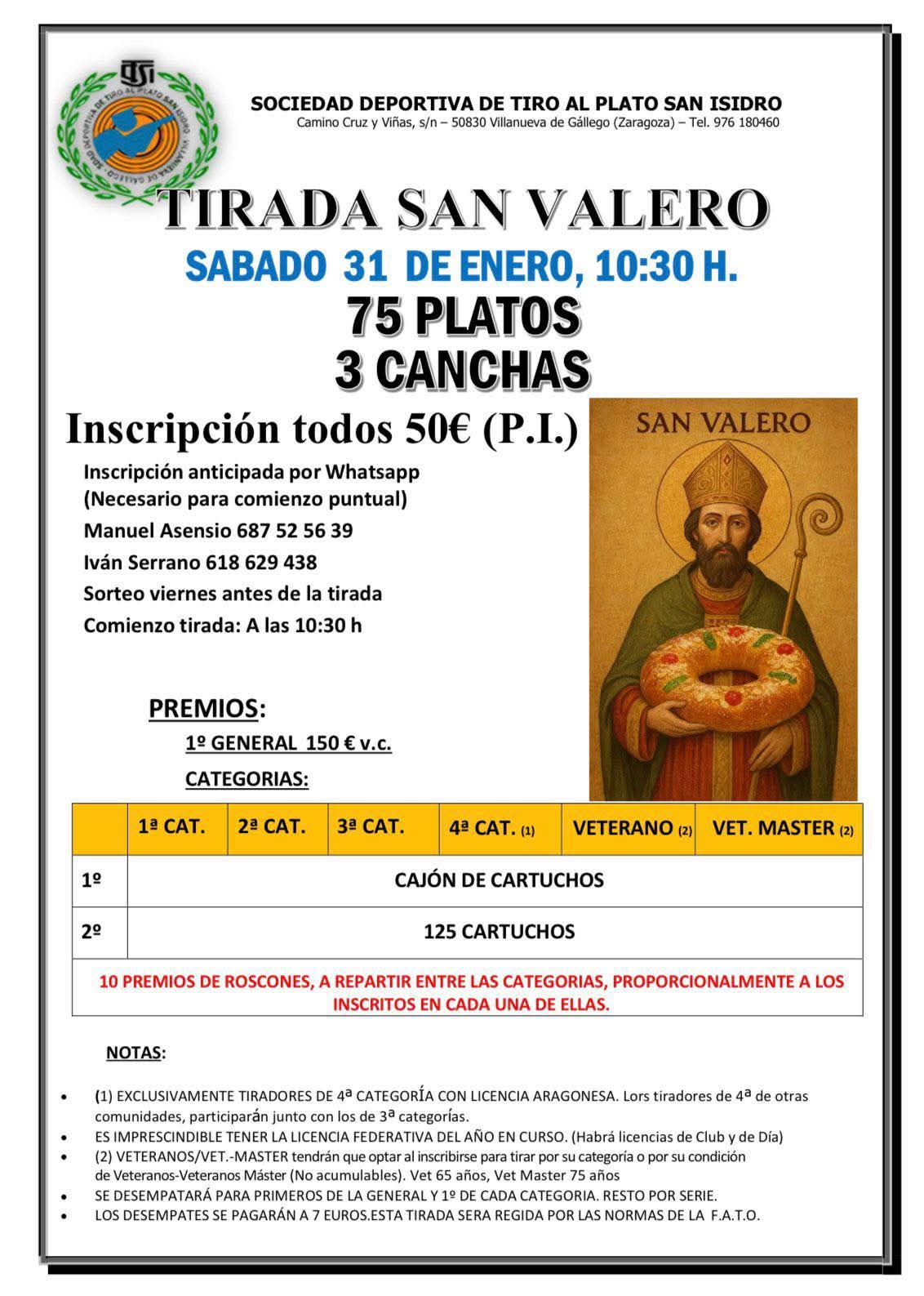 Tirada San Valero F.U. en el Campo de Tiro San Isidro en Villanueva de Gallego (Zaragoza).