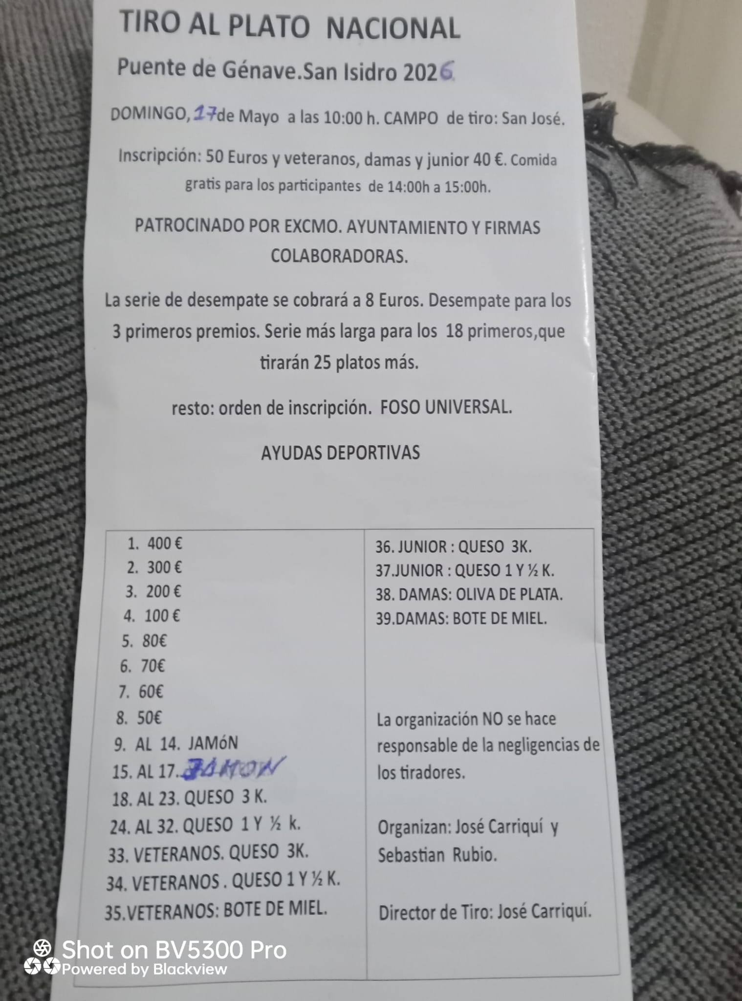 Tirada al Plato F.U. en el Campo de Tiro de Puente Génave (Jaén).
