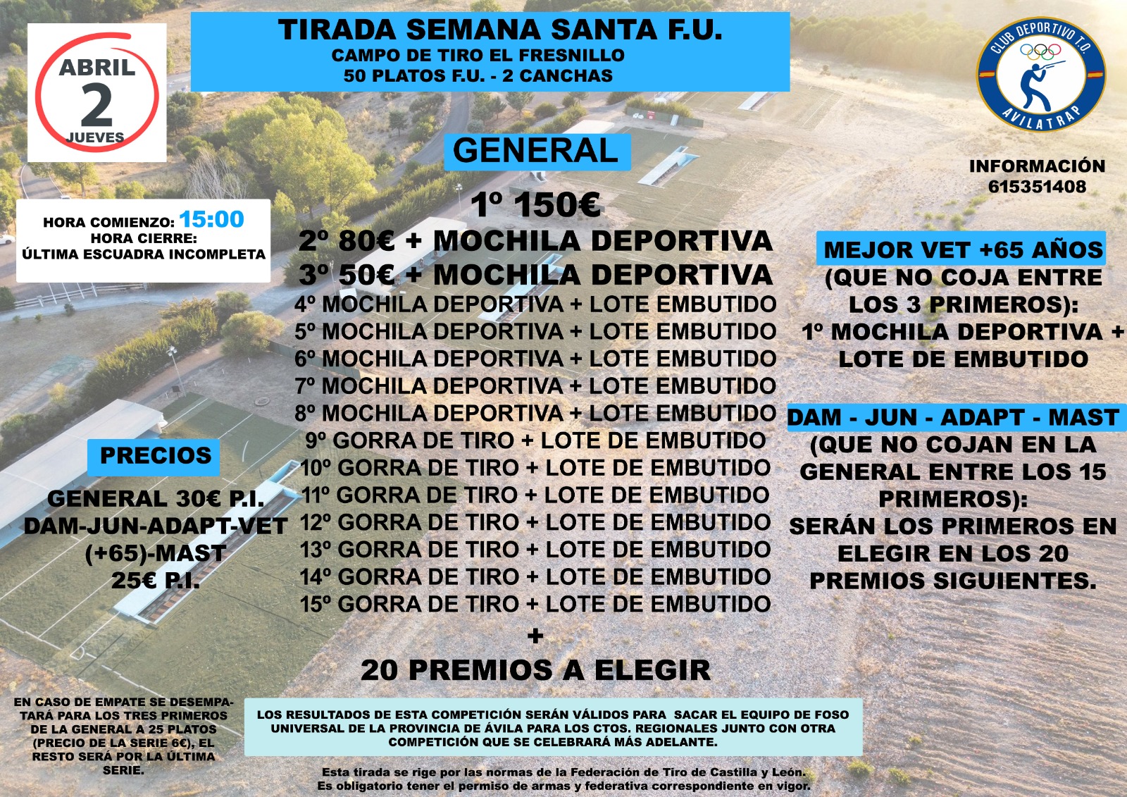 Tirada de Semana Santa F.U. en el Campo de Tiro El Fresnillo (Ávila).