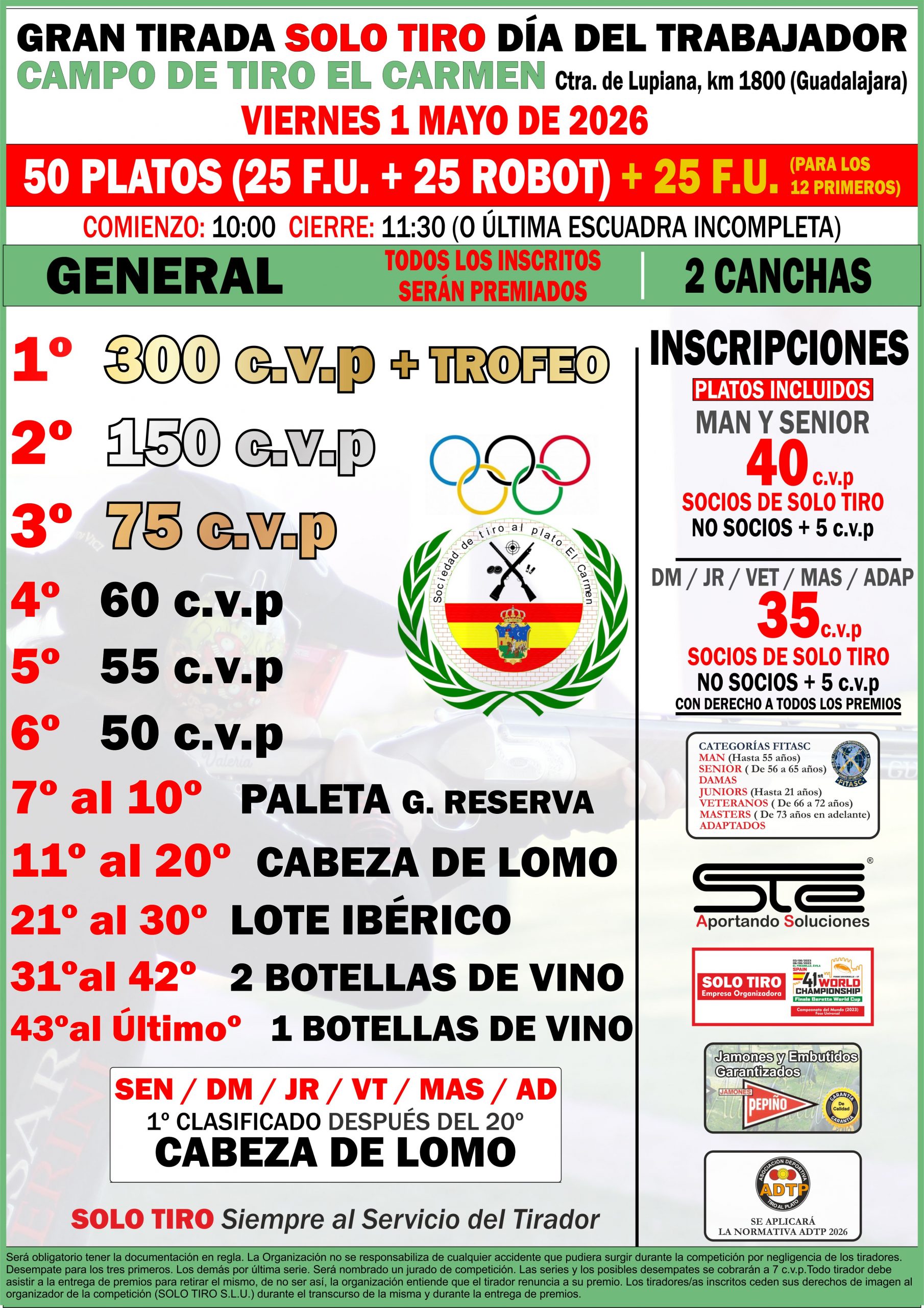 Gran Tirada SOLO TIRO Día del Trabajador F.U. en C.T. el Carmen, Guadalajara.