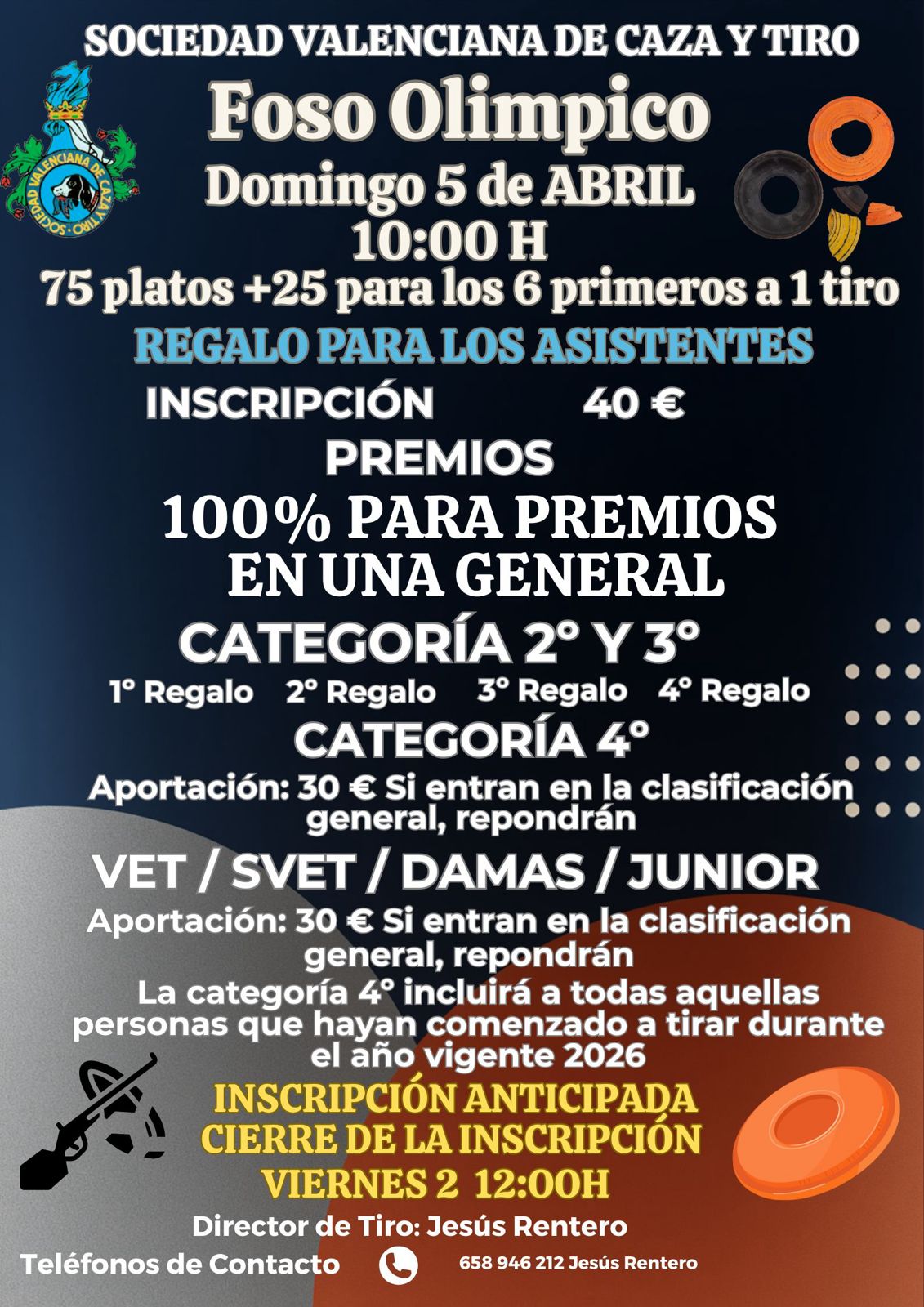 Tirada al Plato F.O. en La Sociedad Valenciana de Caza y Tiro en Cheste (Valencia).