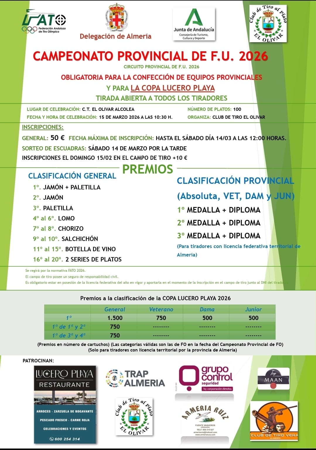 Campeonato Provincial de Almería F.U. en el Campo de Tiro el Olivar en Alcolea (Almería).