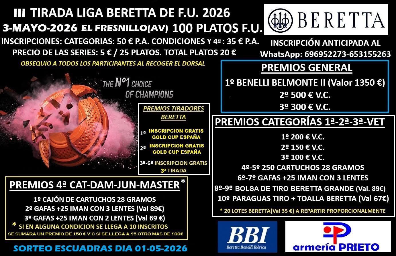 3ª tirada Liga Beretta F.U. en el Campo de Tiro El Fresnillo (Ávila).