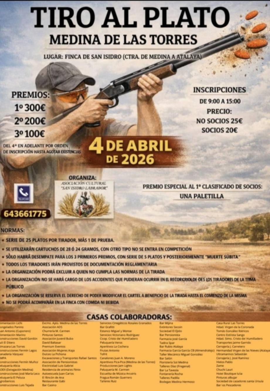Tirada al Plato ROBOT en Medina de las Torres (Badajoz).