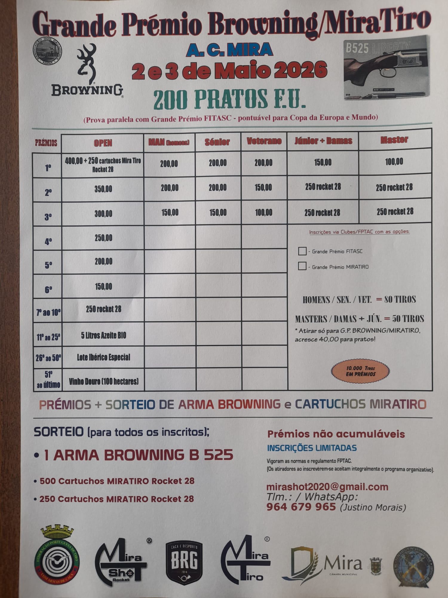 Gran Premio Browning F.U. en el campo de Tiro de Mira (Portugal).