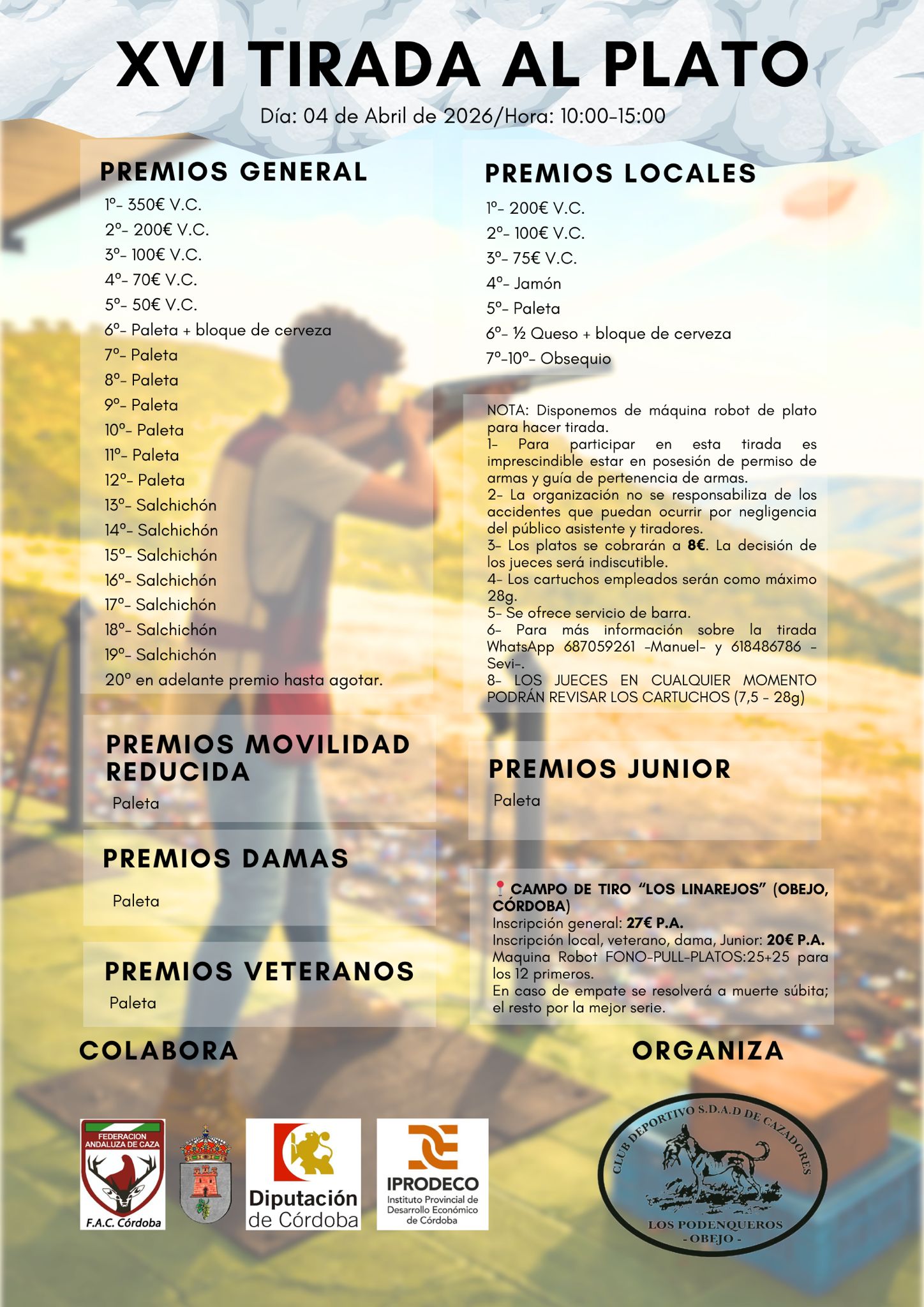 XVI Tirada al Plato ROBOT en el Campo de Tiro «Los Linarejos» en Obejo (Córdoba).