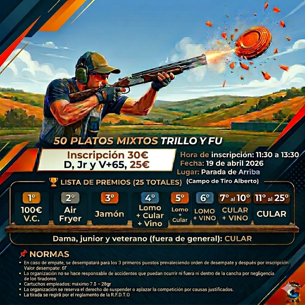 Tirada al Plato F.U. y ROBOT en el Poligono de Tiro Alberto en Parada de Arriba (Salamanca).