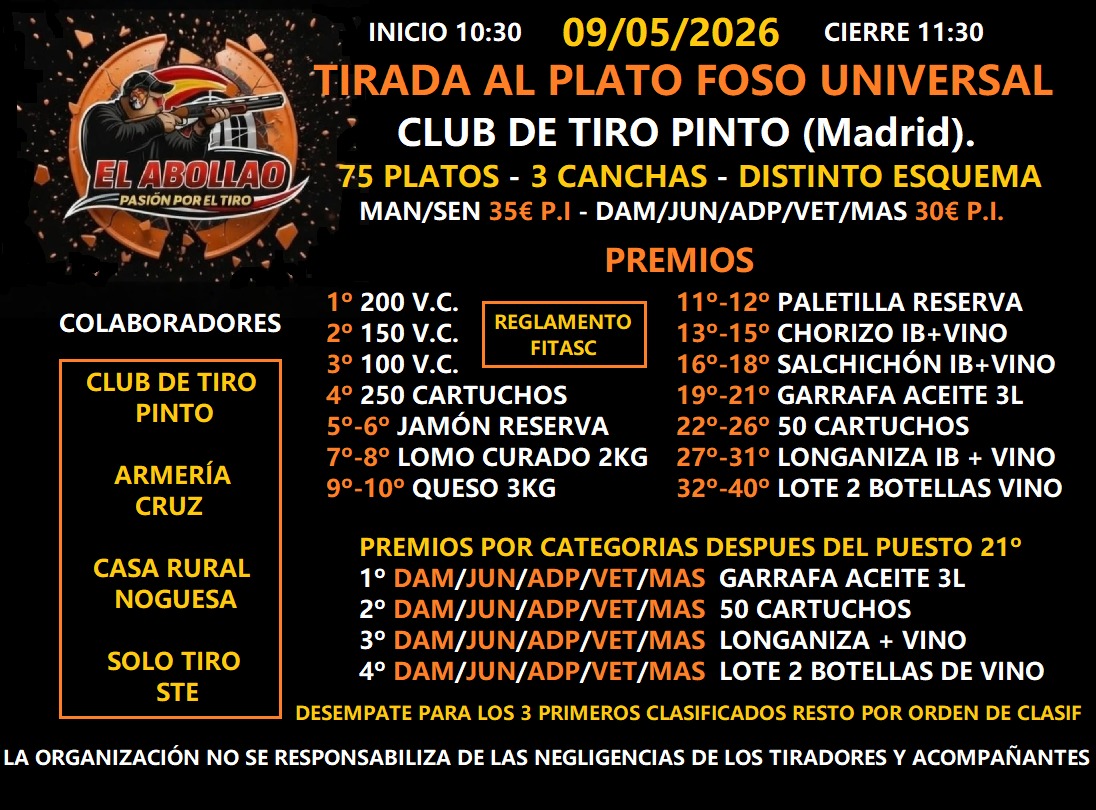Tirada al Plato F.U. «El Abollao» en el Club de Tiro Pinto (Madrid).