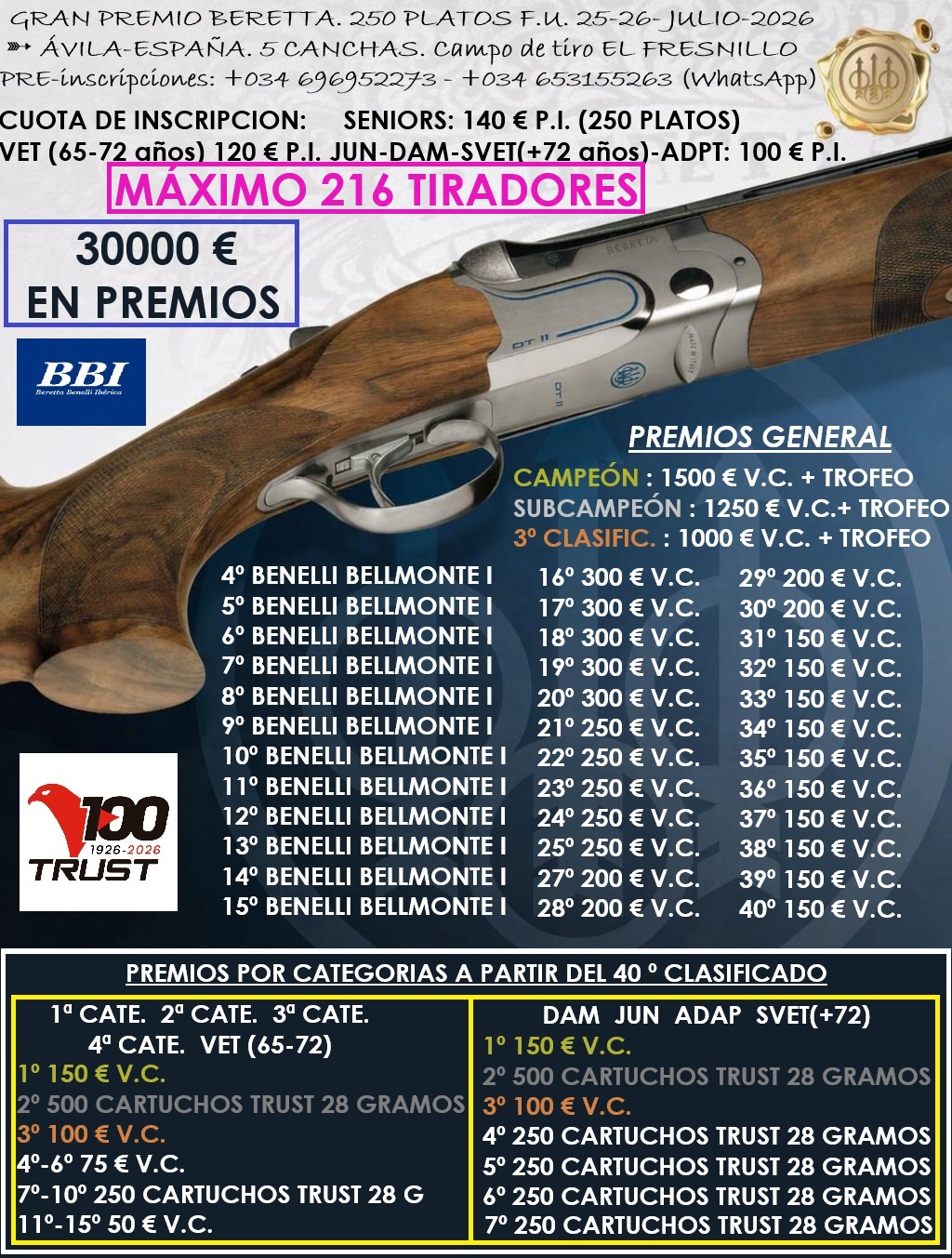 Gran Premio Beretta F.U. en el Campo de Tiro El Fresnillo (Ávila).