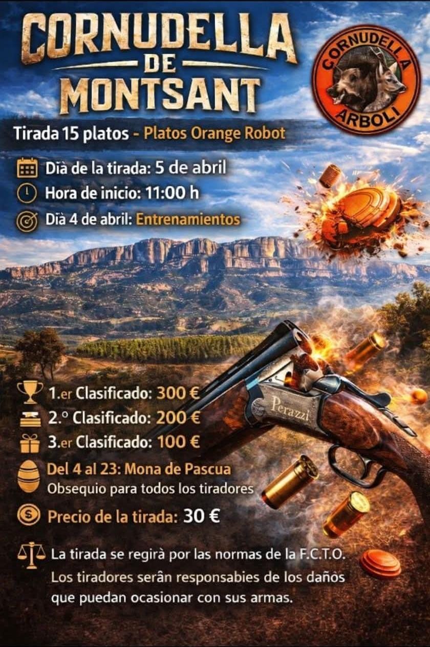 Tirada al Plato ROBOT en el Campo de Tiro de Cornudella de Montsant (Tarragona).