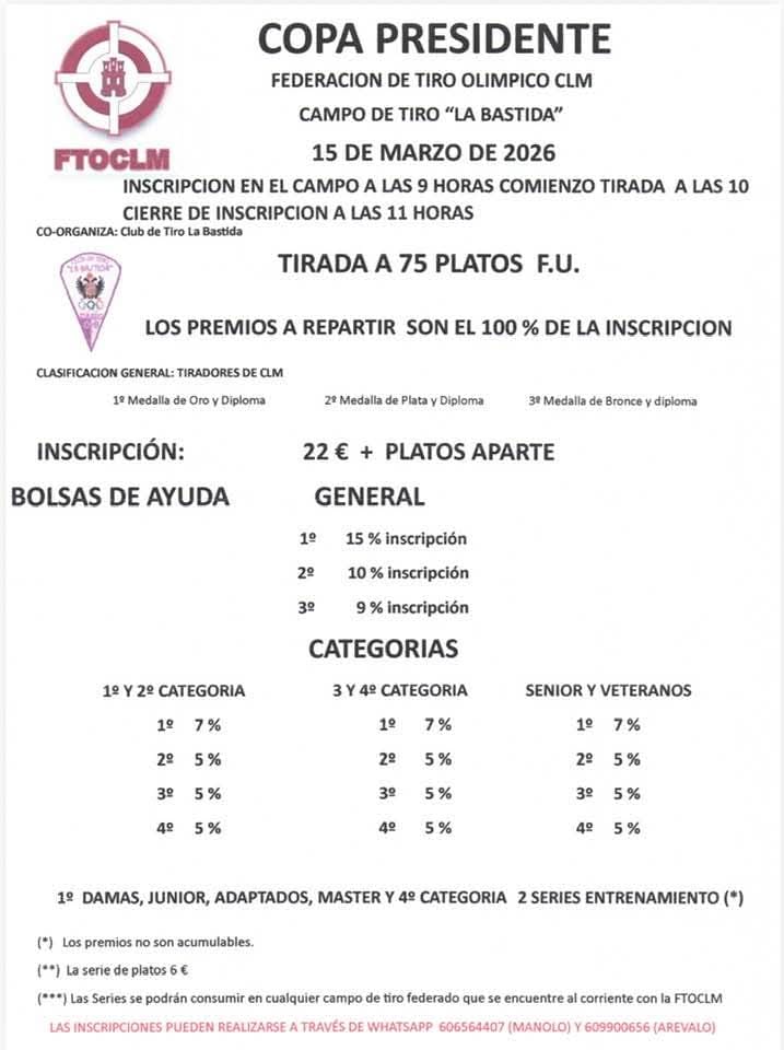 Copa Presidente F.U. en el Campo de Tiro La Bastida (Toledo).