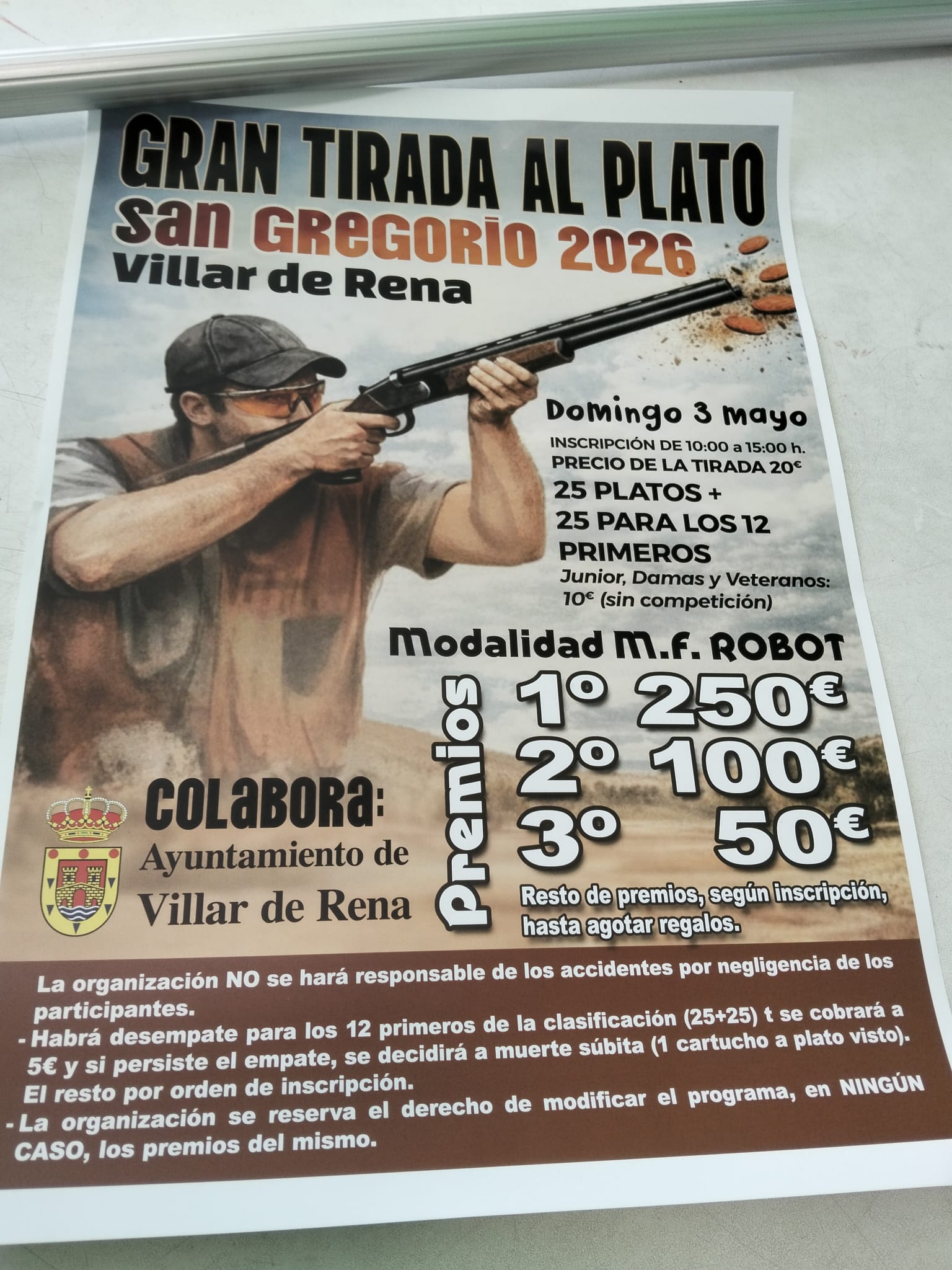 Gran Tirada al Plato ROBOT en Villar de Rena (Badajoz).