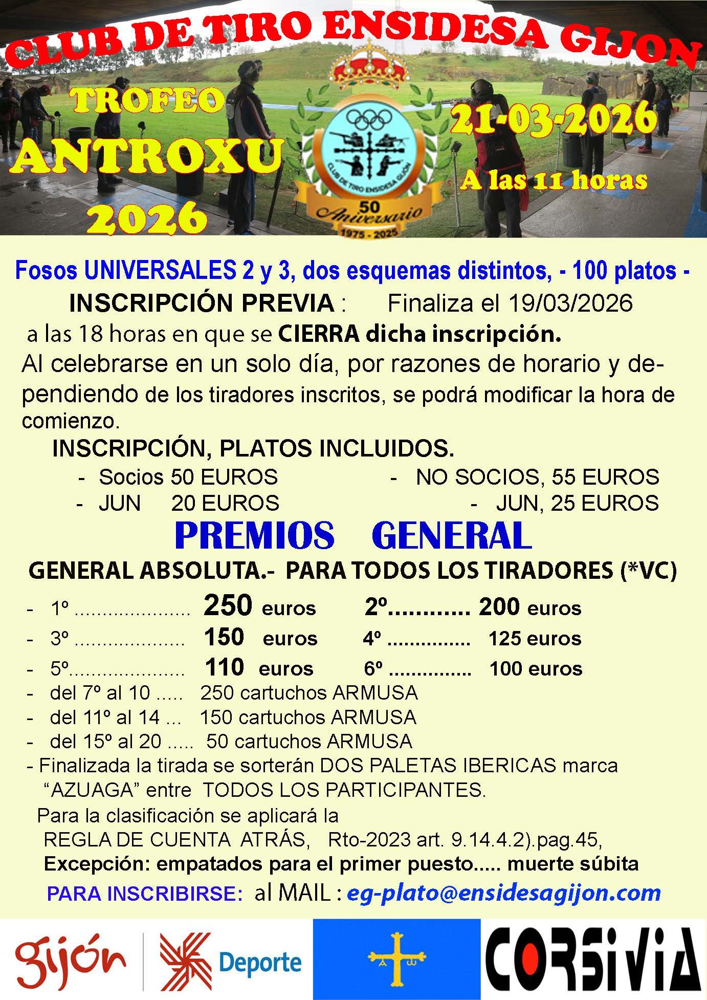 Trofeo Antroxu F.U. en el Club de Tiro Ensidesa (Gijón).