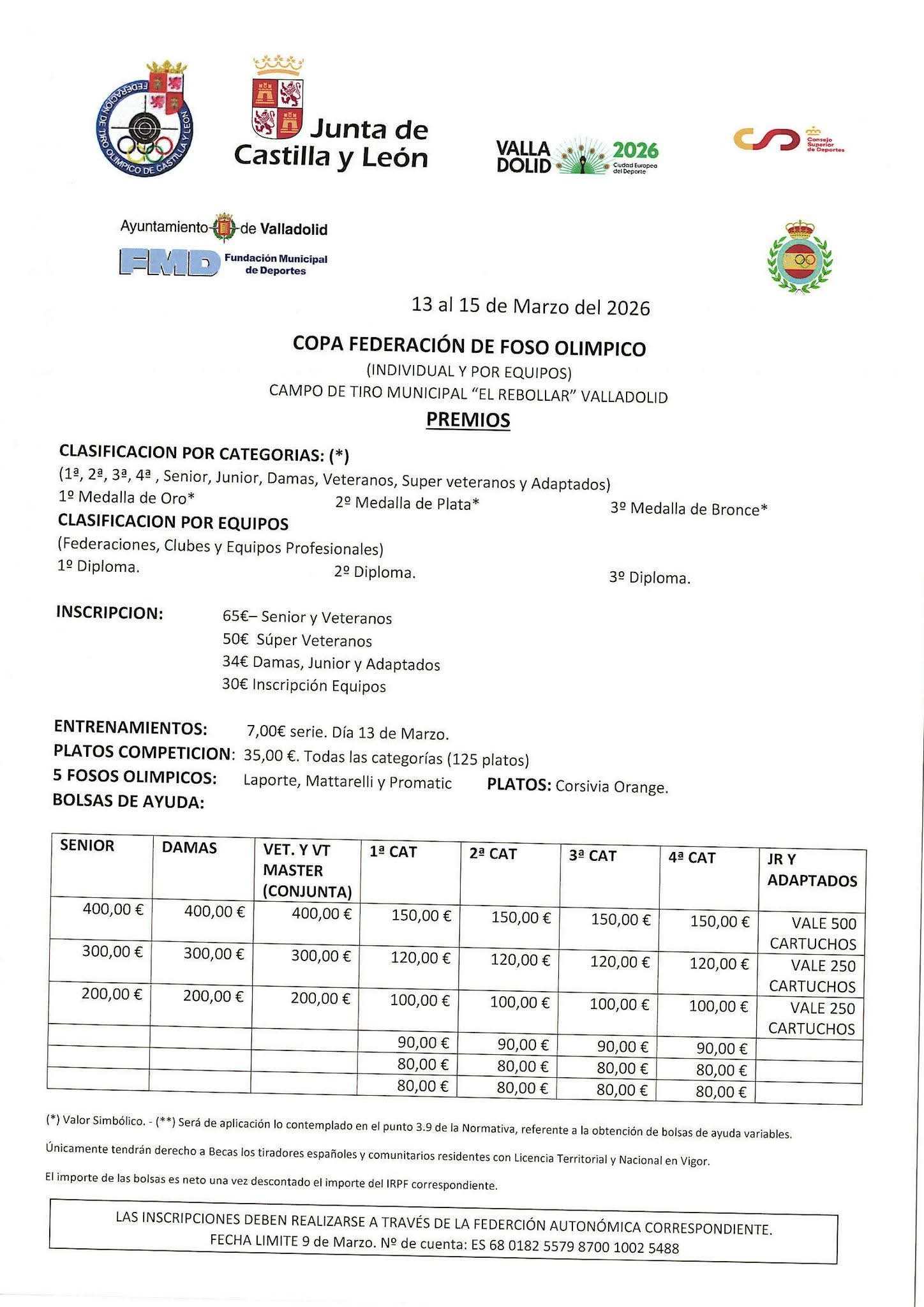 Copa Federación Castilla y León F.O. en el Campo de Tiro El Rebollar (Valladolid).