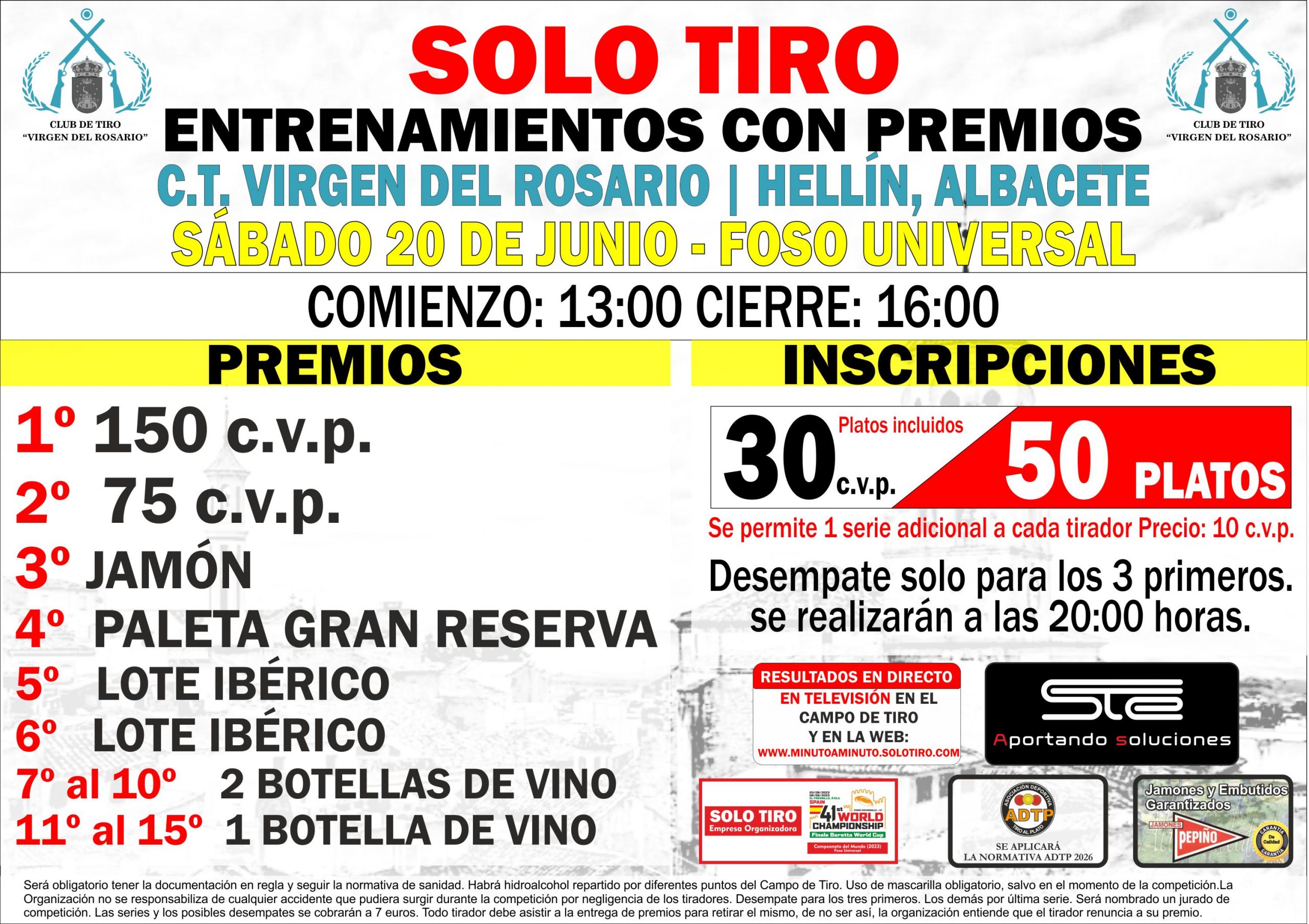 Entrenamientos con Premios SOLO TIRO Previa al V G.P. Ciudad de Hellín.