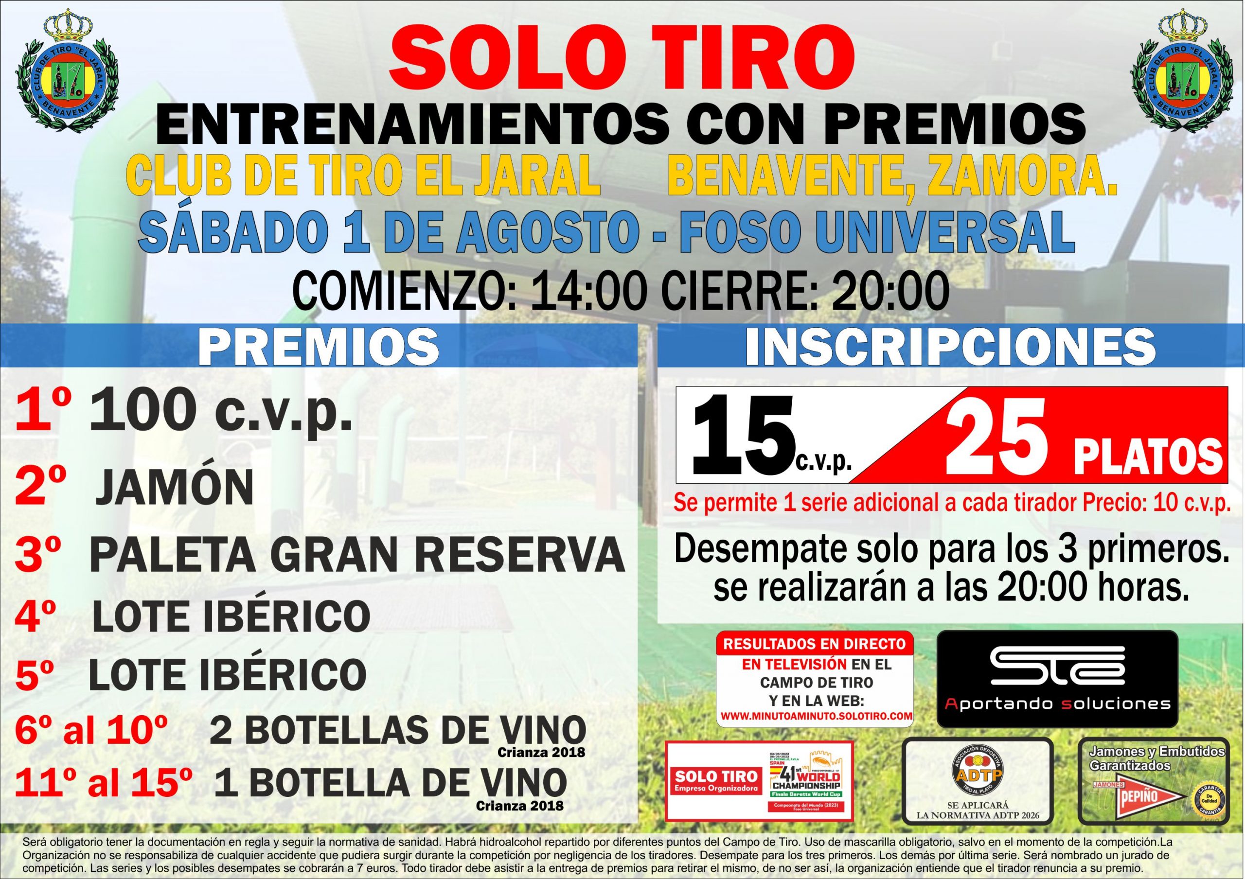 Entrenamientos con Premios SOLO TIRO Previa al V Trofeo Cdad. de Benavente.