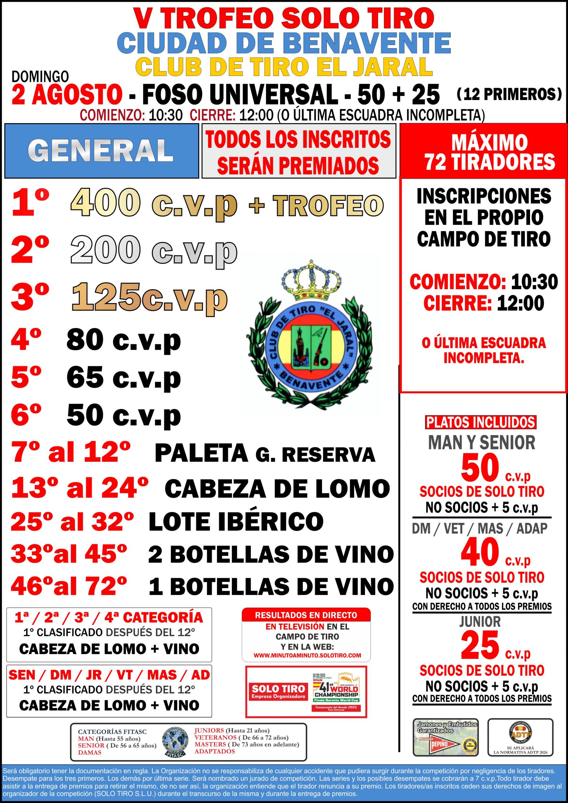 V Trofeo SOLO TIRO Ciudad de Benavente F.U. en Benavente, Zamora.