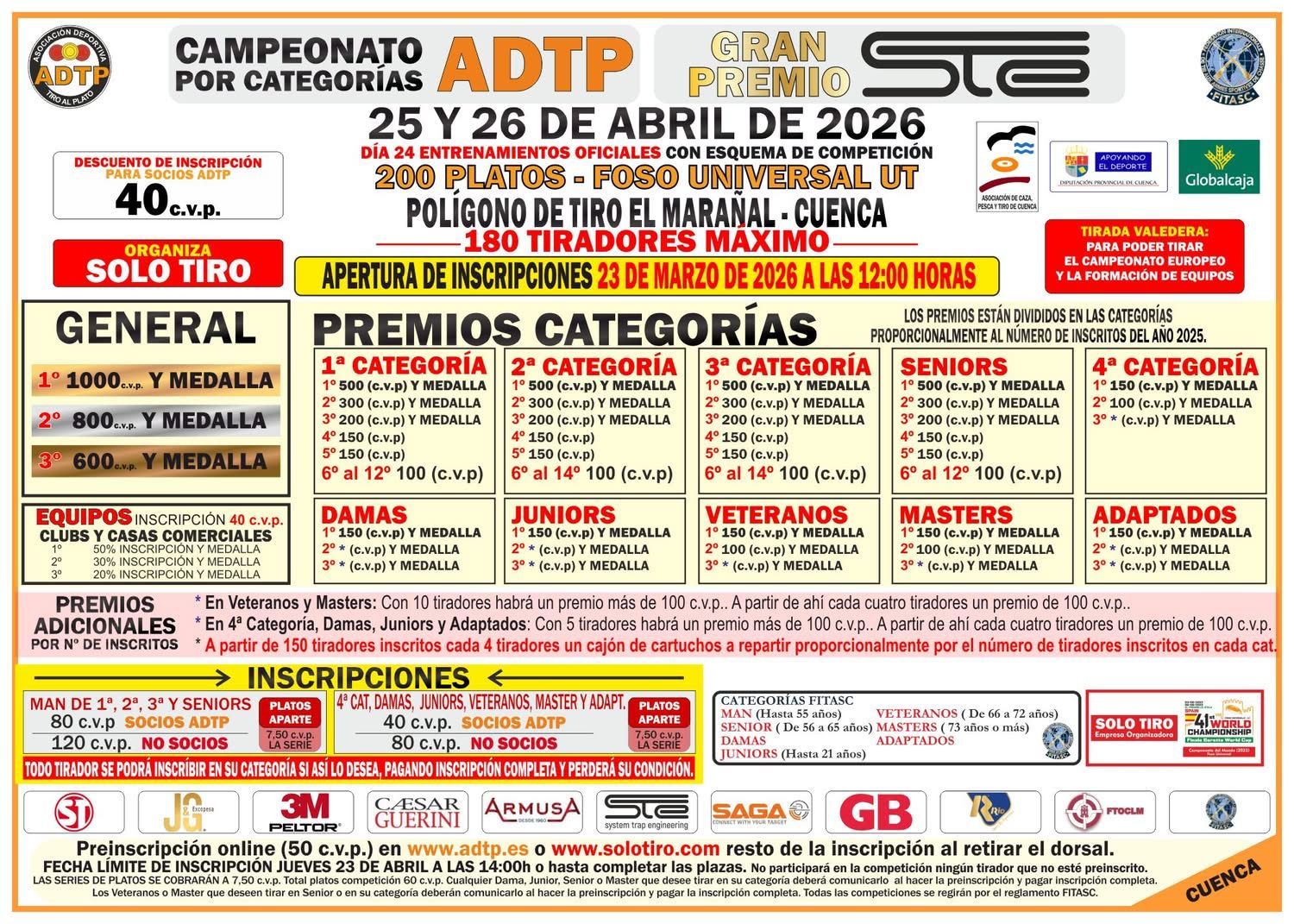 Campeonato por Categorías ADTP Gran Premio STE en el Campo de Tiro El Marañal (Cuenca).