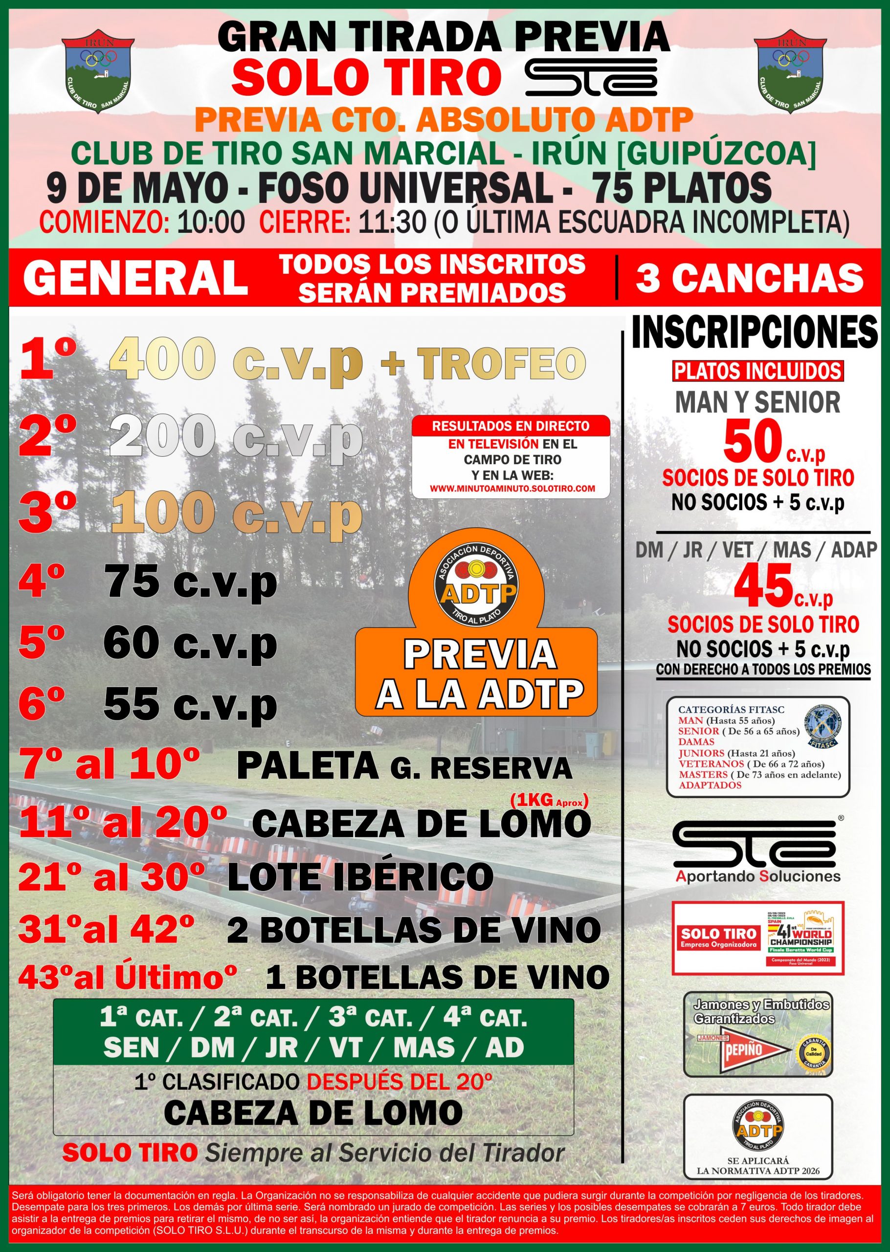 Gran Tirada SOLO TIRO Previa a la ADTP F.U. en Irún, Guipúzcoa.