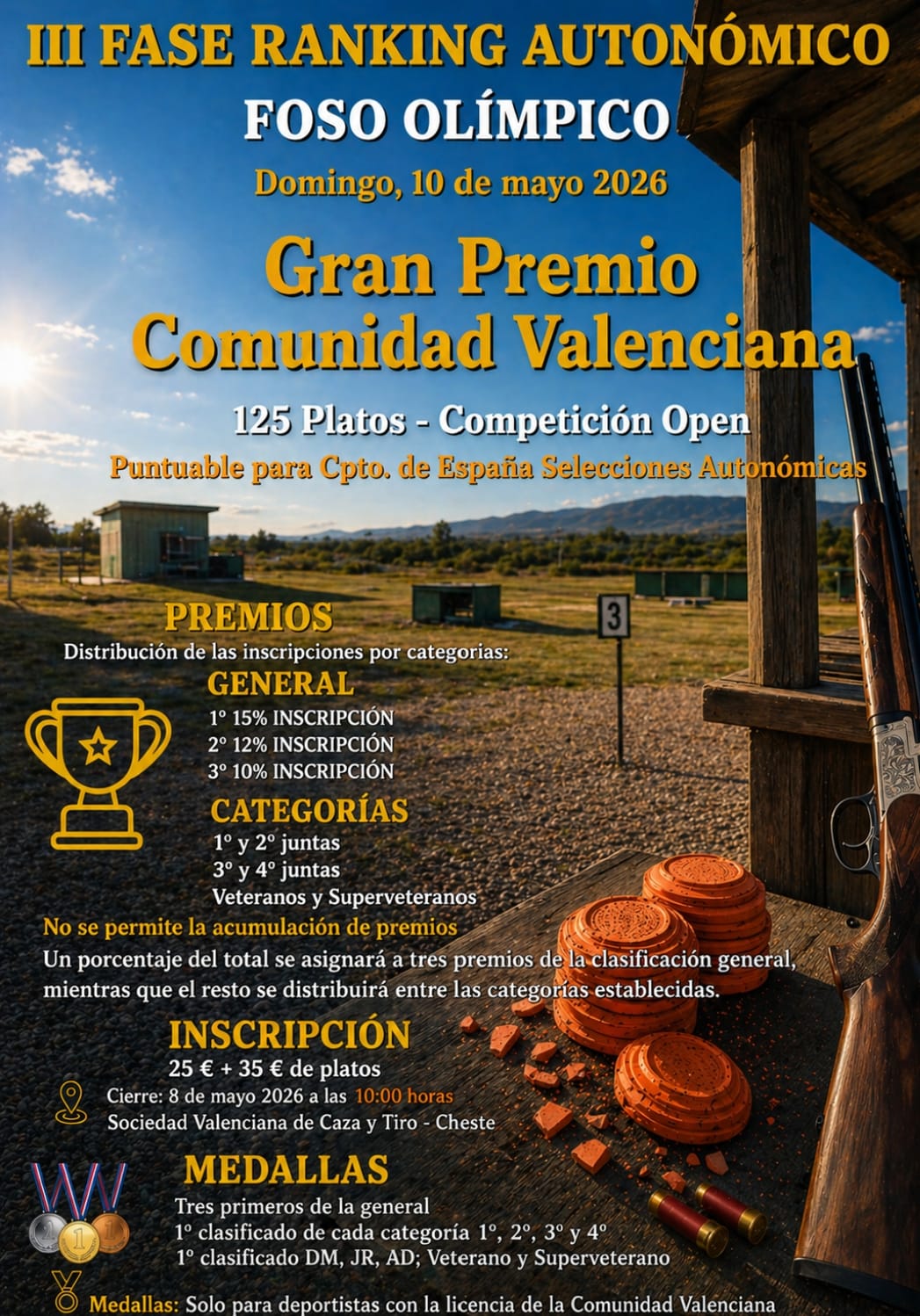 Gran Premio Comunidad Valenciana F.O. en el Campo de Tiro de Cheste (Valencia).