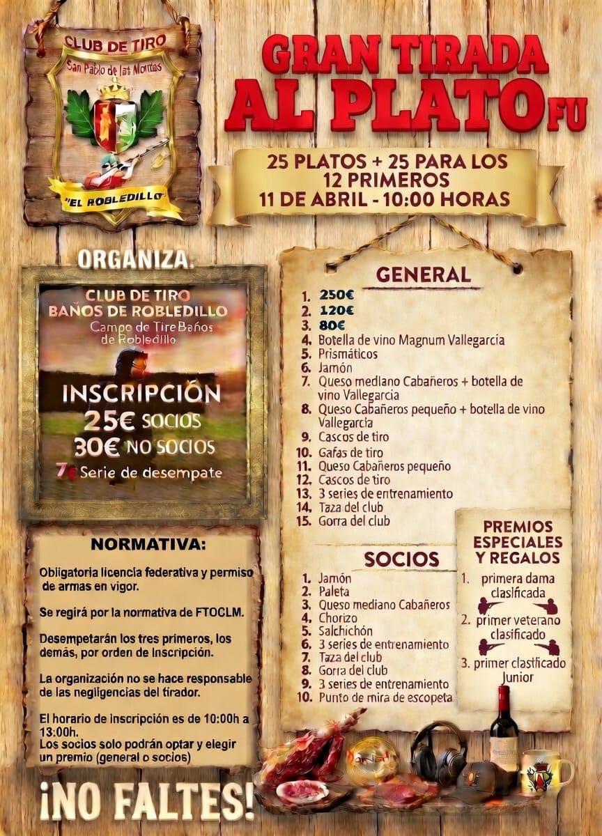 Gran Tirada al Plato F.U. en el Club de Tiro El Robledillo en San Pablo de los Montes (Toledo).