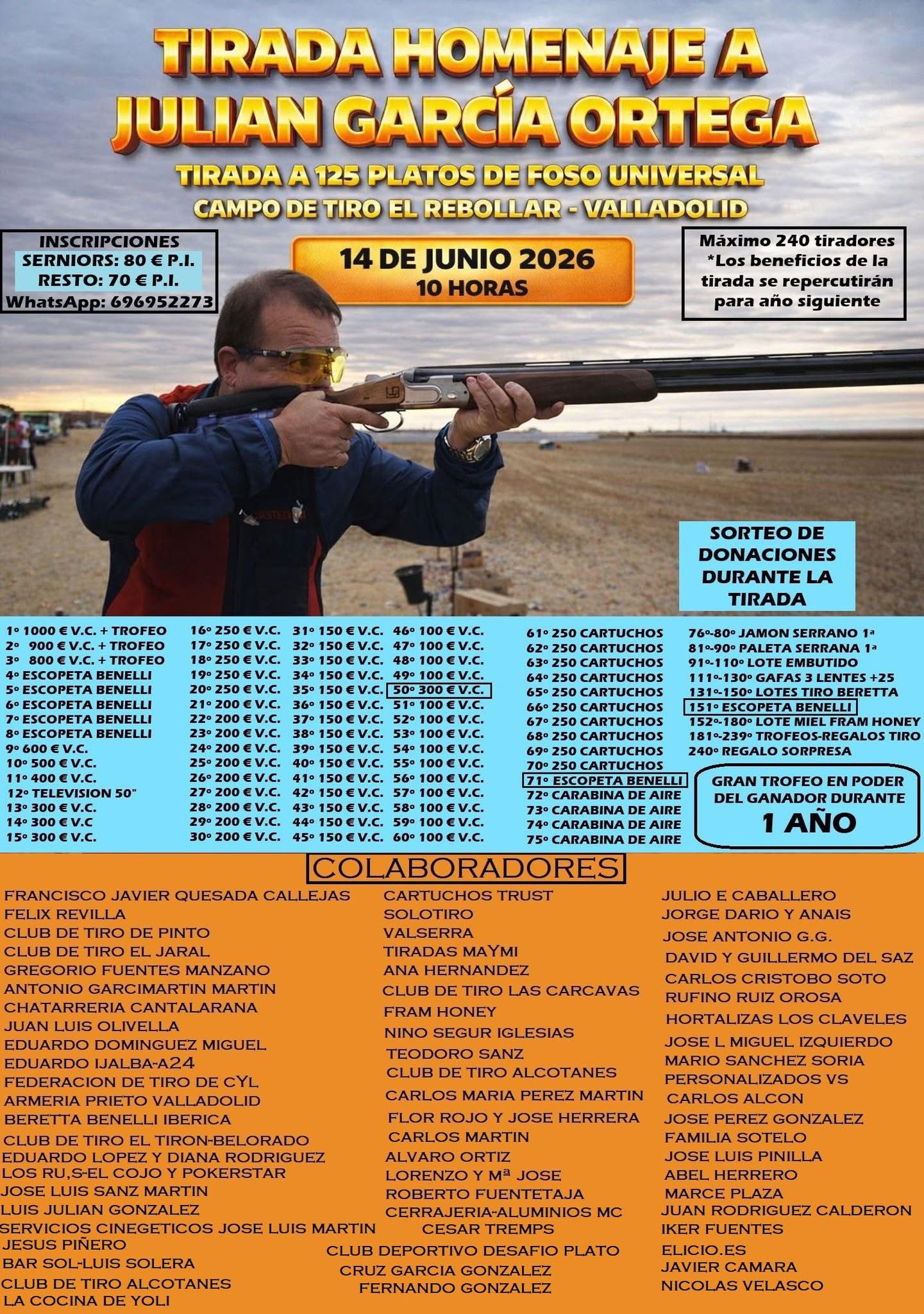 Tirada F.U. Homenaje a Julián García Ortega en El Campo de Tiro El Rebollar (Valladolid).