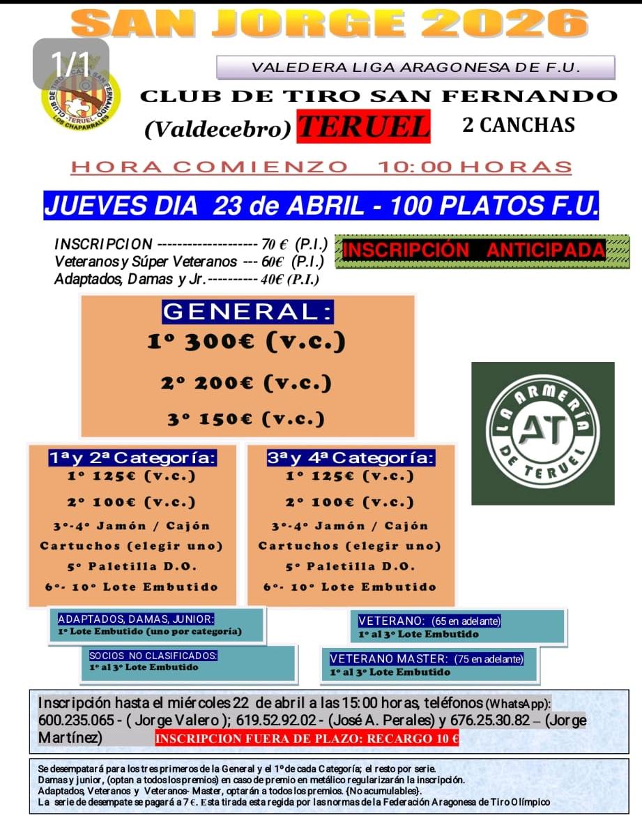 Tirada al Plato F.U. en el Club de Tiro San Fernando en Valdecebro (Teruel).