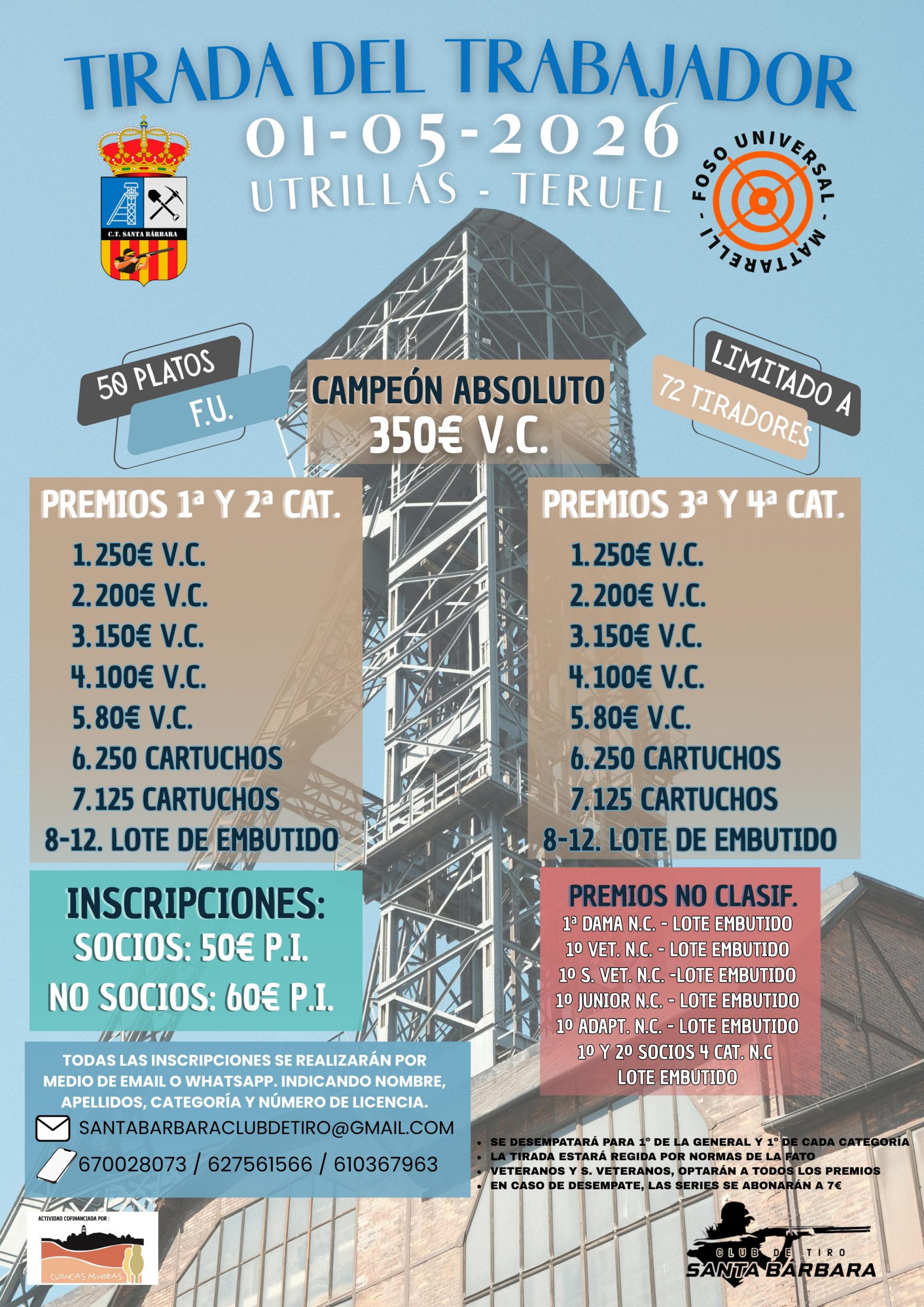 Tirada del Trabajador F.U. en el Club de Tiro Santa Barbara en Utrillas (Teruel).