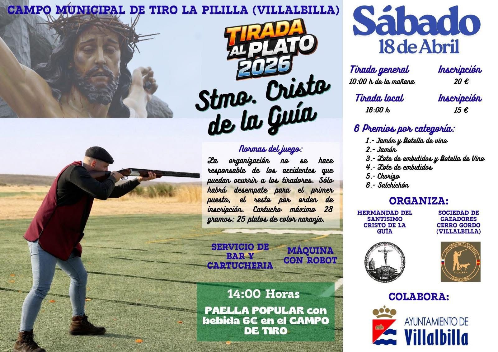 Tirada al Plato ROBOT en el campo de Tiro La Pililla en Villalbilla (Madrid).