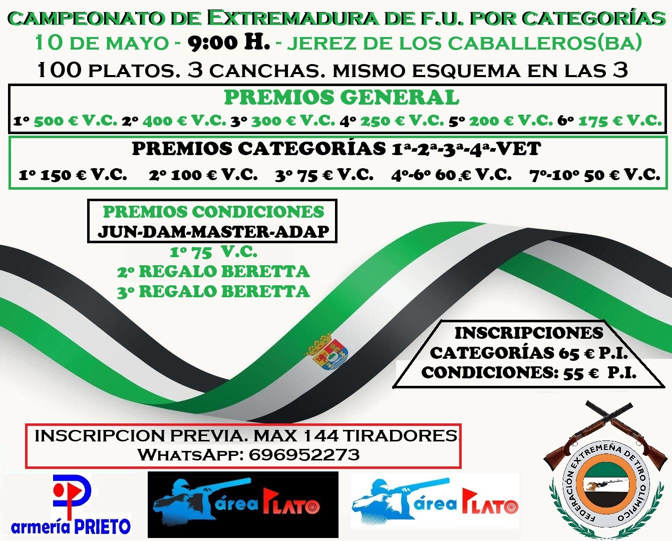 Campeonato de Extremadura por Categorías F.U. en el Campo de Tiro Los Templarios en Jerez de los Caballeros (Badajoz).