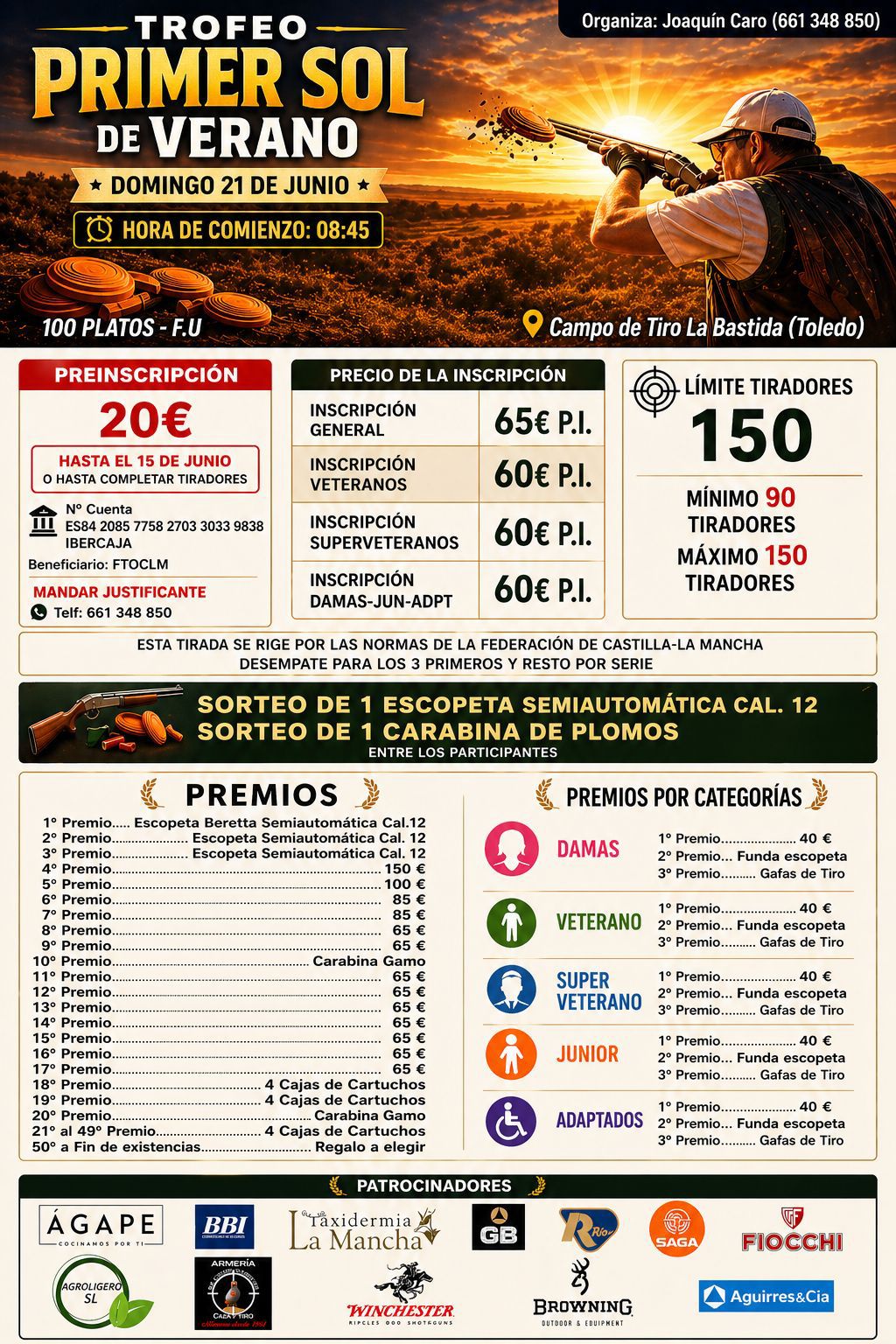 Trofeo Primer Sol de Verano F.U. en el Campo de Tiro La Bastida (Toledo).
