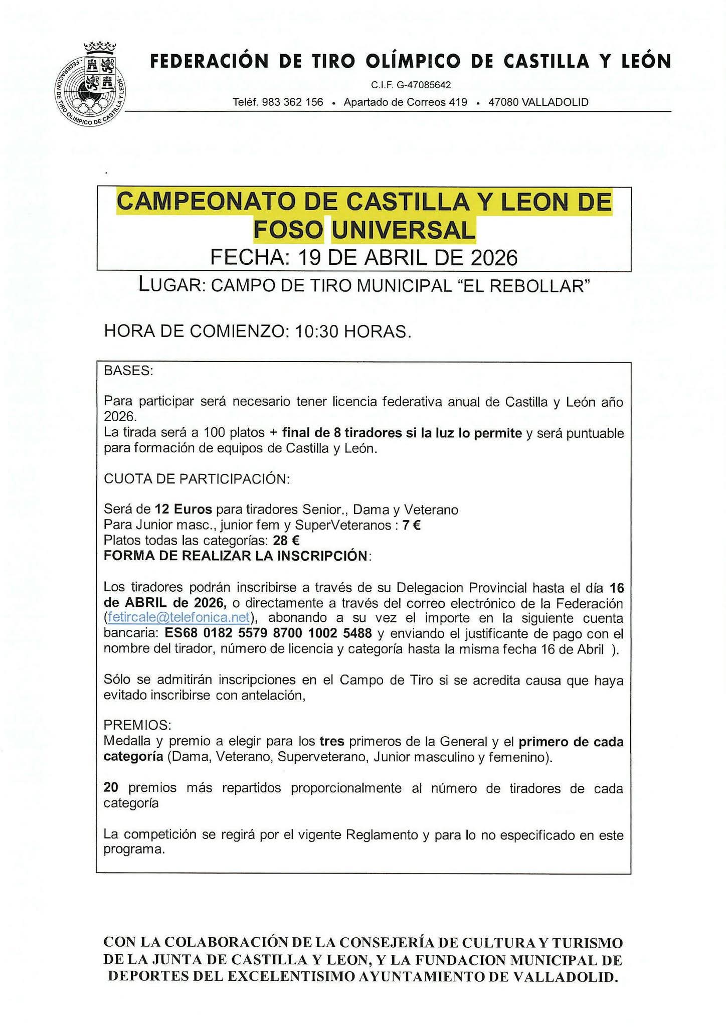 Campeonato de Castilla y León F.U. en el Campo de Tiro El Rebollar (Valladolid).