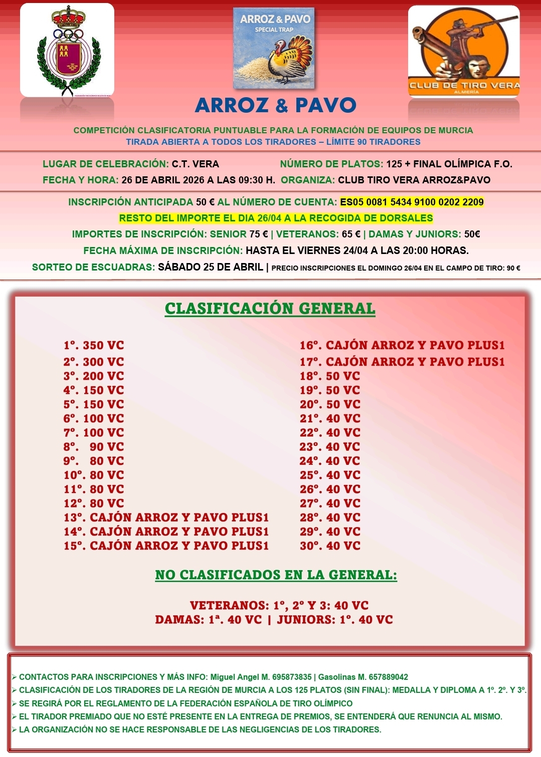 Tirada al Plato F.O. en el Campo de Tiro de Vera (Almería).