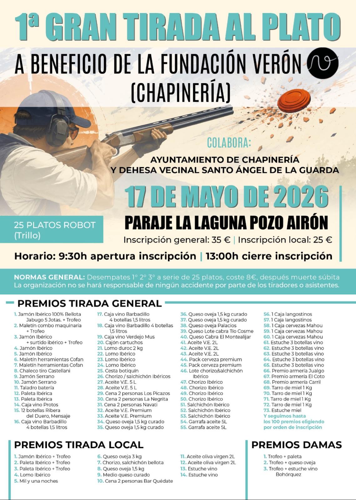 1ª Gran Tirada al Plato ROBOT a Beneficio de la Fundación Verón en Chapinería (Madrid).