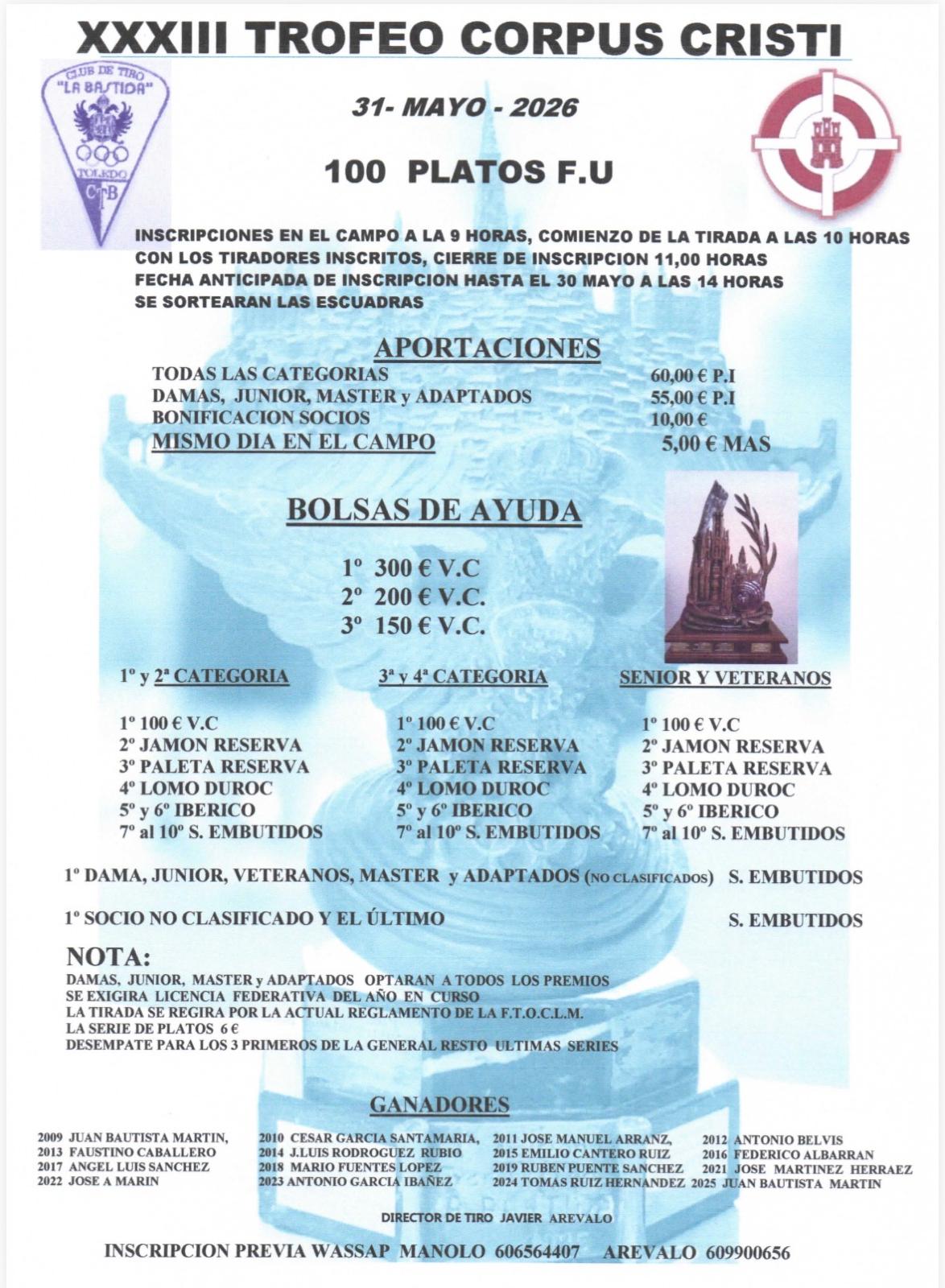 XXXIII Trofeo Corpus Cristi F.U. en el Campo de Tiro La Bastida (Toledo).