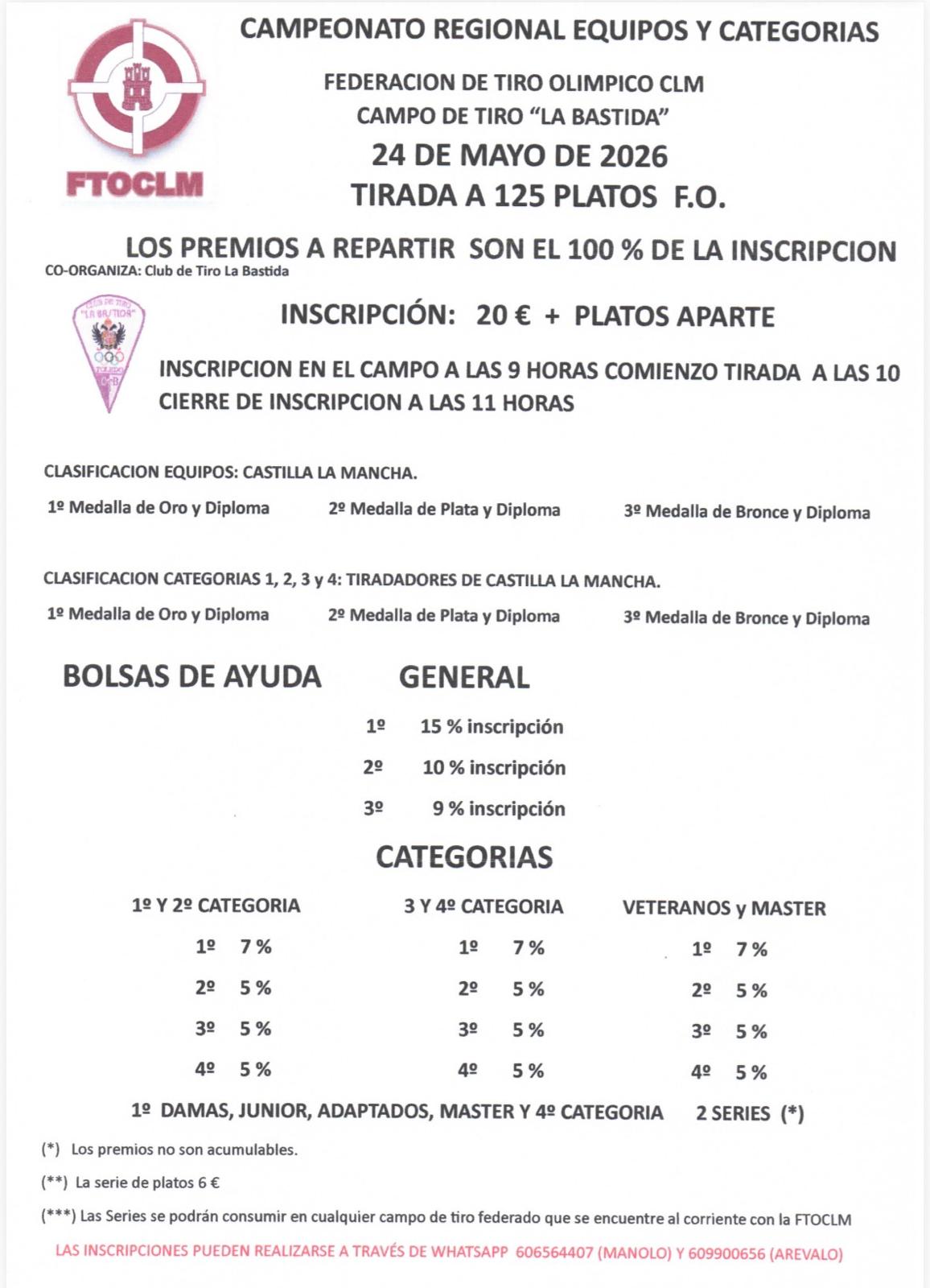 Campeonato Regional por Equipos y Categorias F.O. en el Campo de Tiro La Bastida (Toledo).